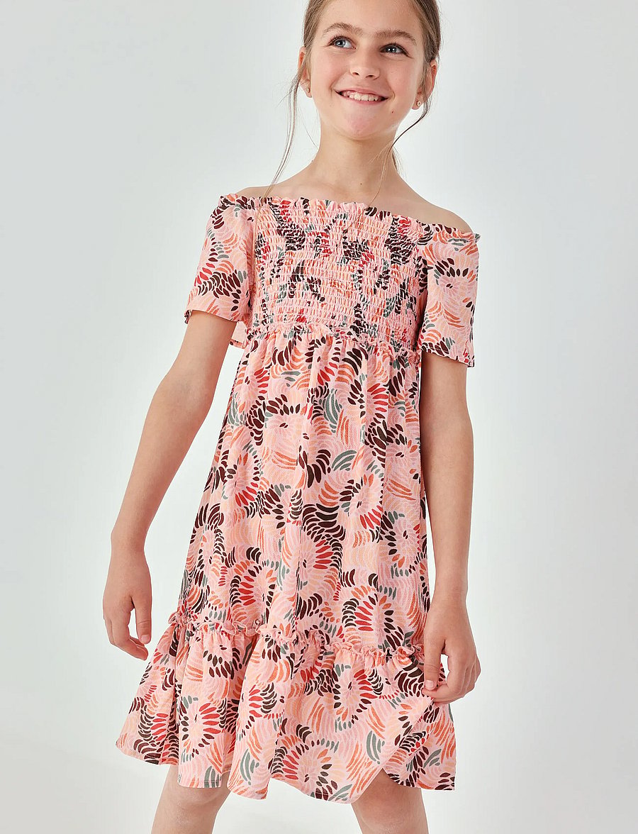Boboli - Dress printed for girl - kortærmede hverdagskjoler - print - 3