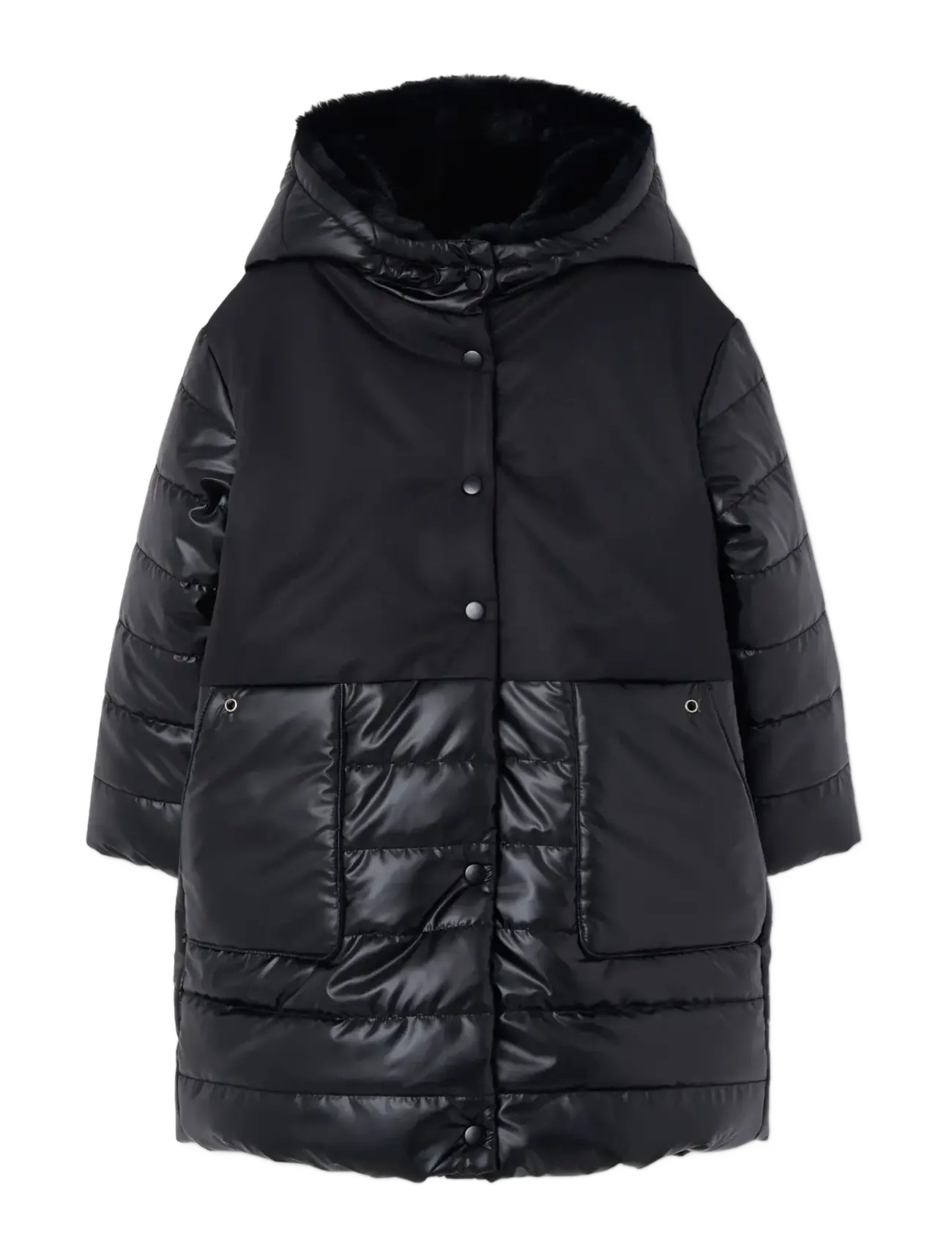 Boboli Technical fabric parka for girl - Vinterkläder - BLACK / black