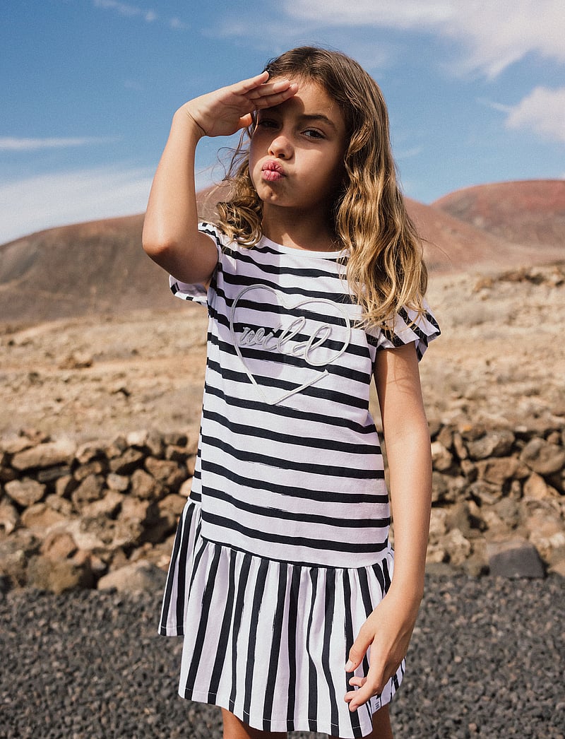 Boboli - Knit dress striped - kurzärmelige freizeitkleider - multi coloured - 0