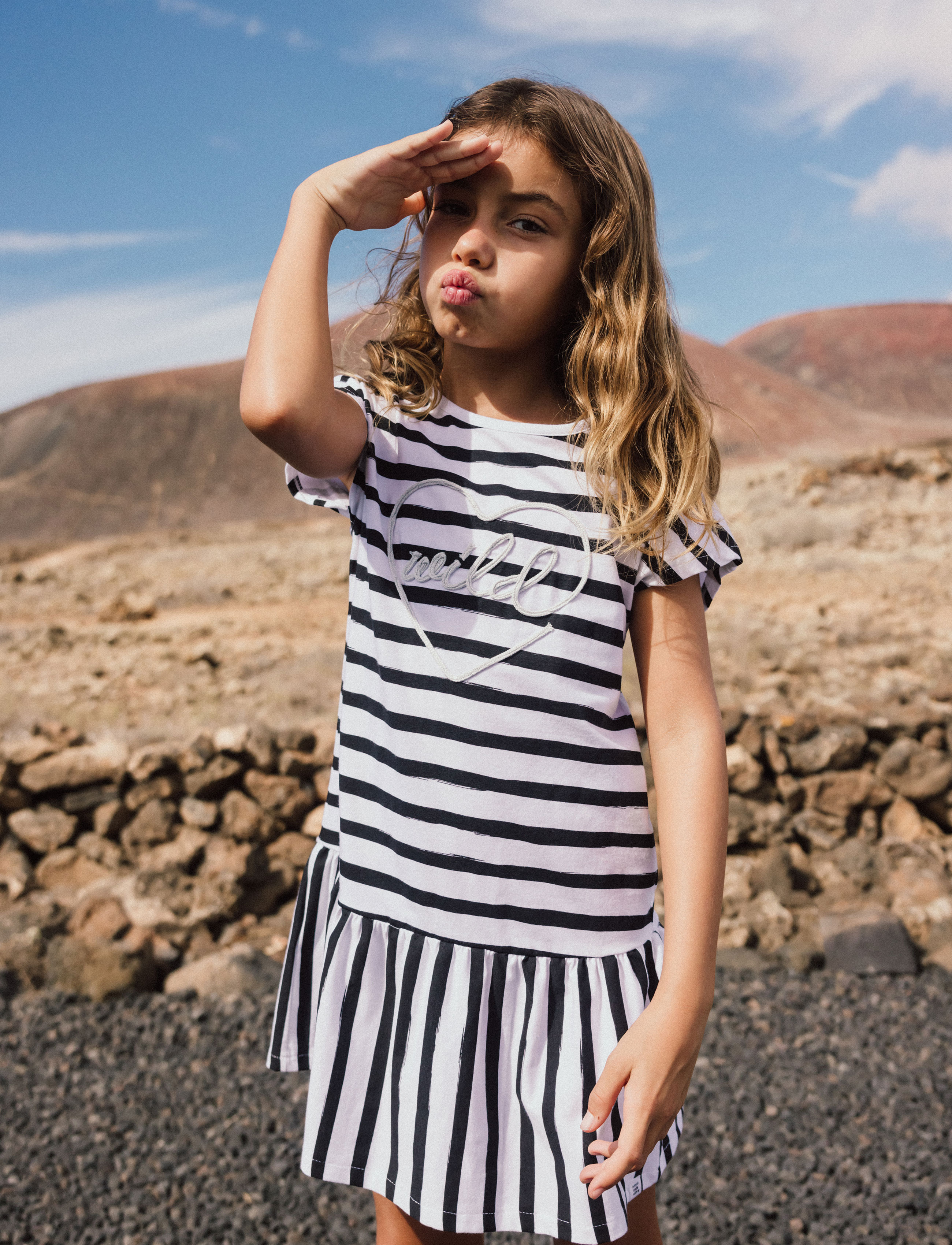 Boboli Knit dress striped - Kleider - MULTI COLOURED / black