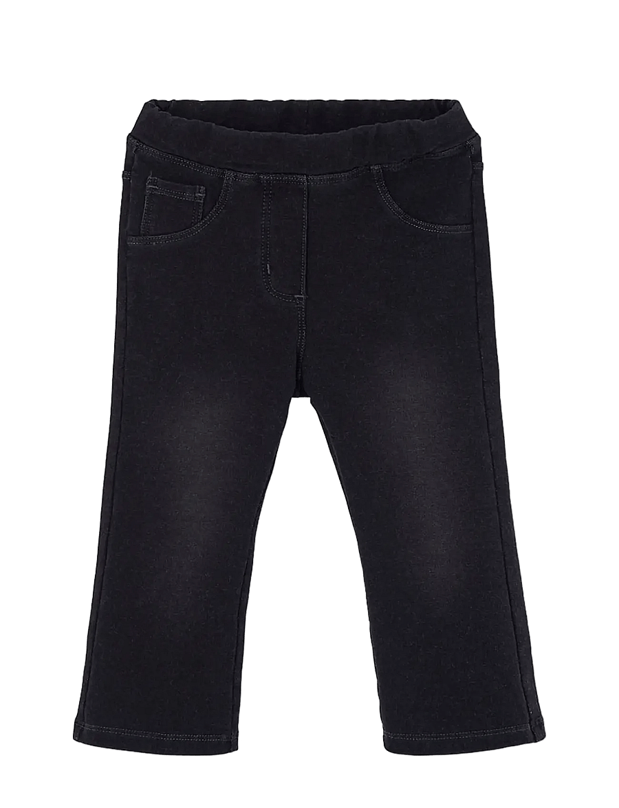 Boboli - Fleece denim trousers for girl -BCI - leggings - black - 0
