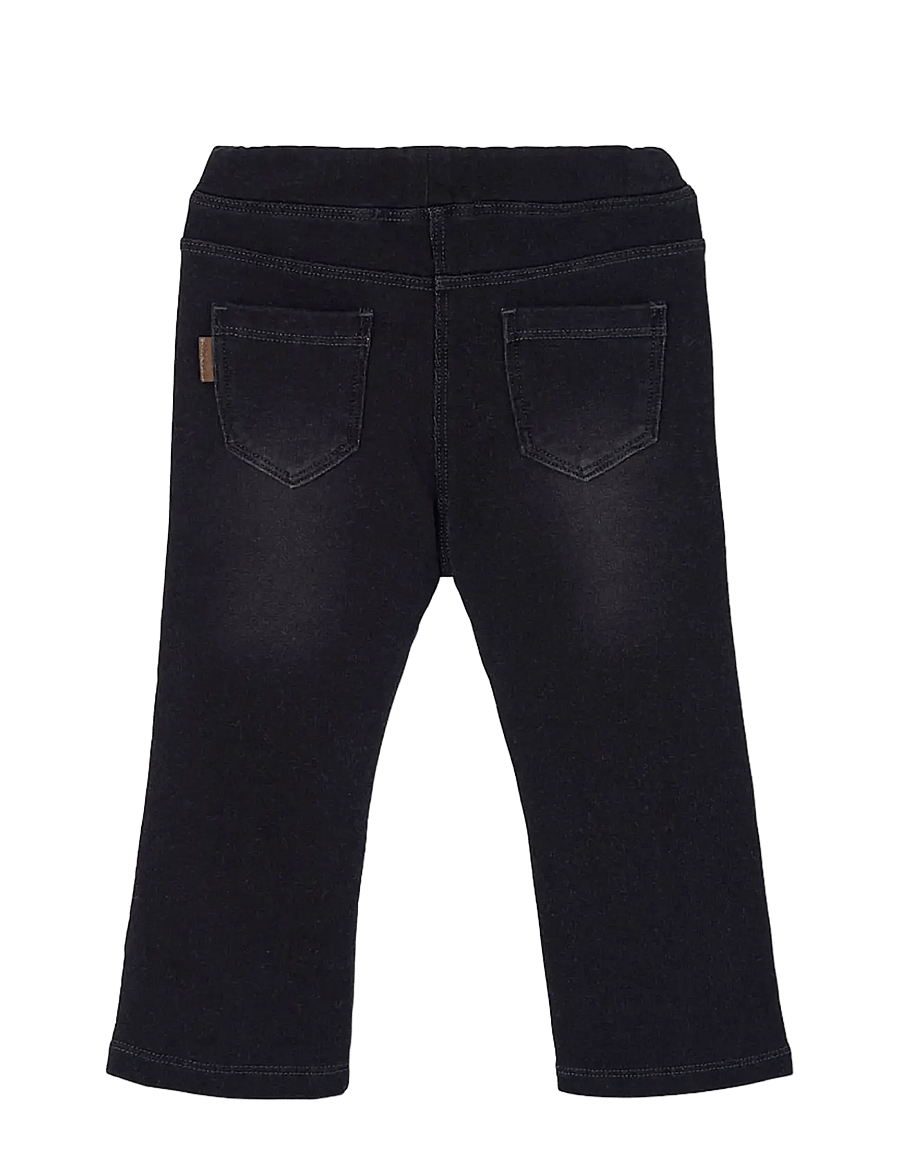 Boboli - Fleece denim trousers for girl -BCI - leggings - black - 1