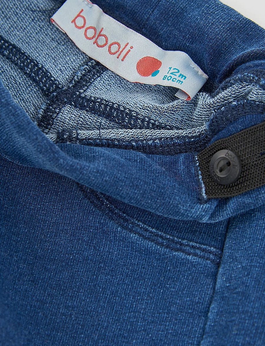 Boboli - Fleece denim trousers for girl -BCI - babybyxor - blue - 2