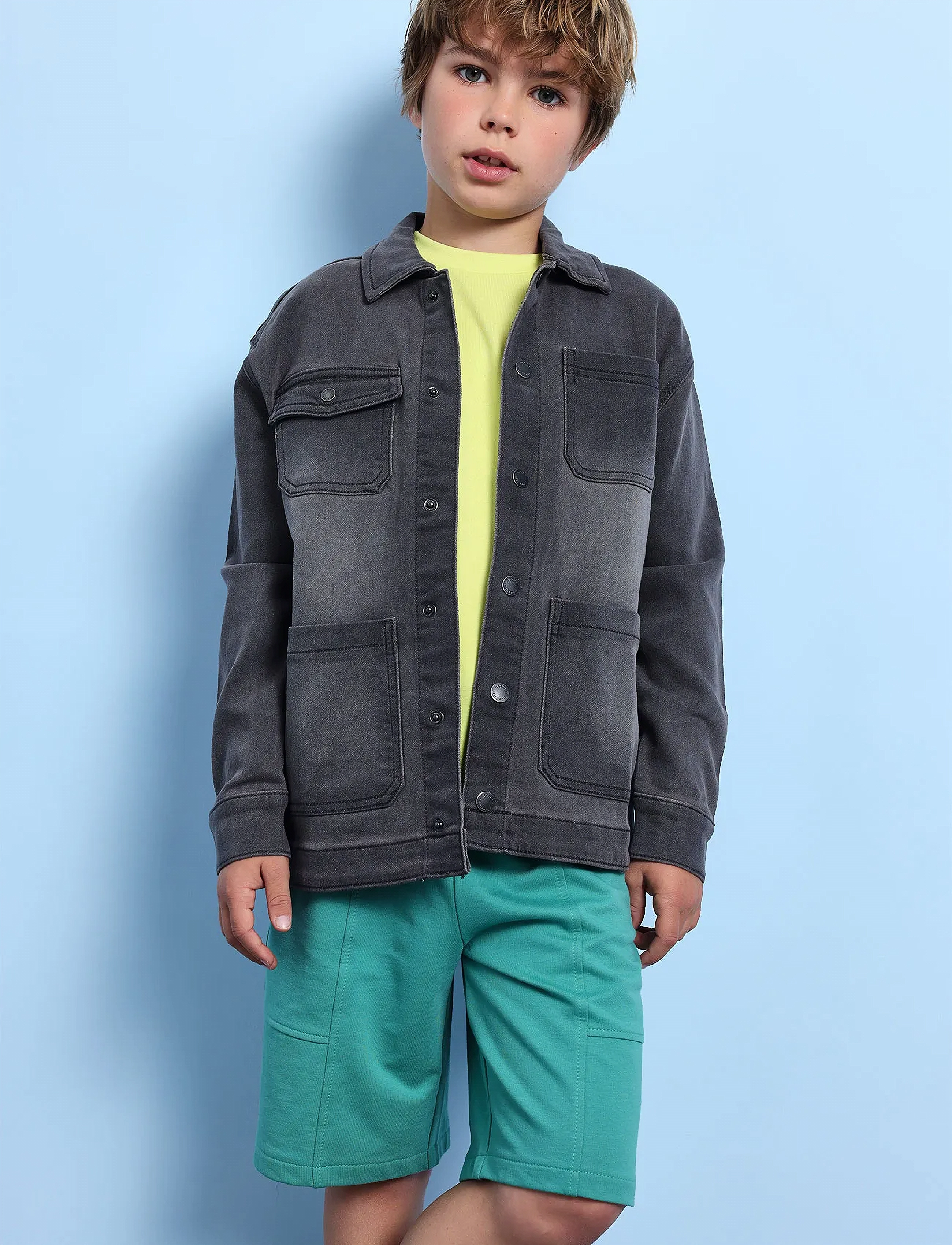 Boboli Fleece Bermuda Shorts, Børn, Fleece Bermudashorts, Grøn, Str: 128