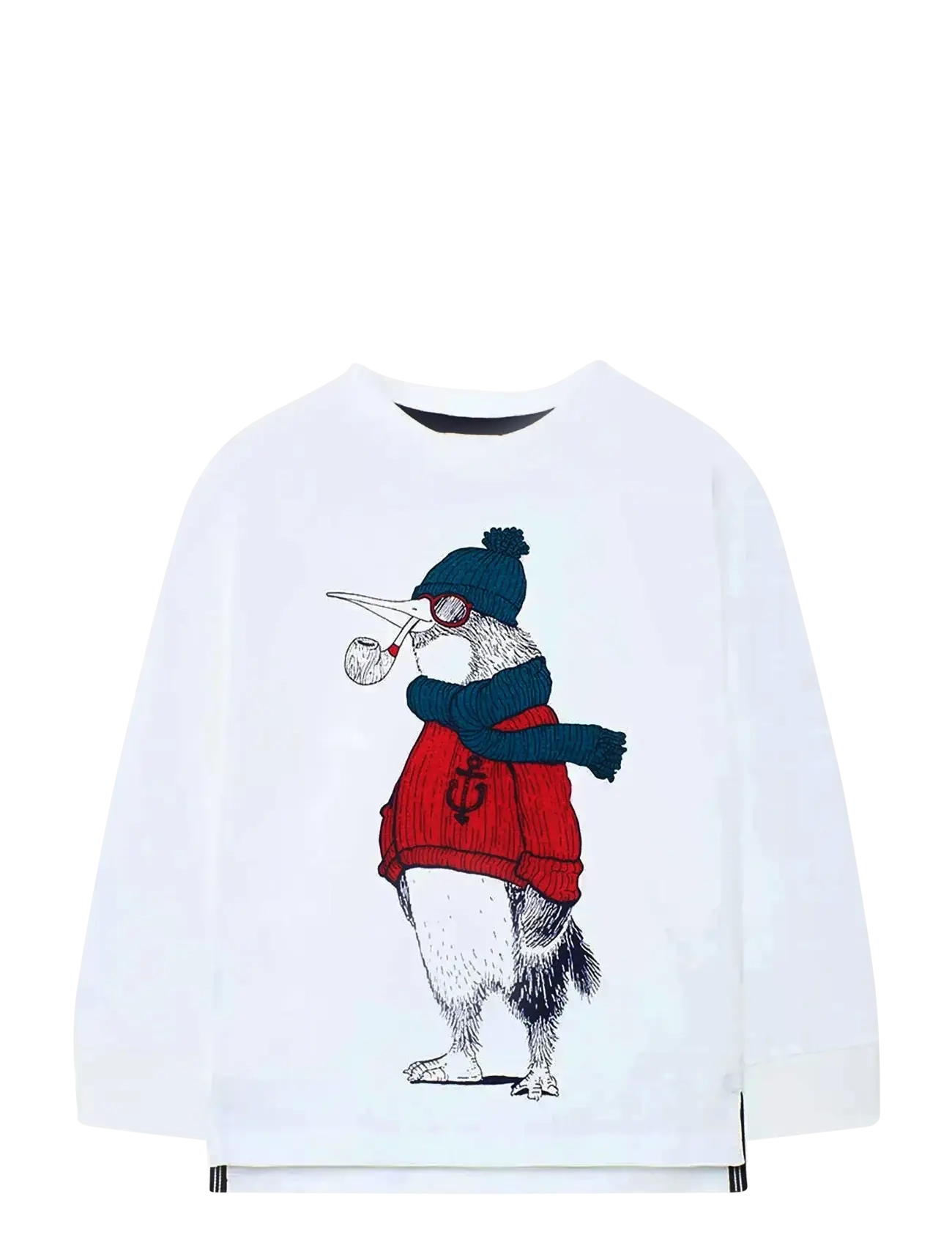 Boboli Knit T-Shirt, 128, White, T-Shirts > Langærmede T-shirts, Børn