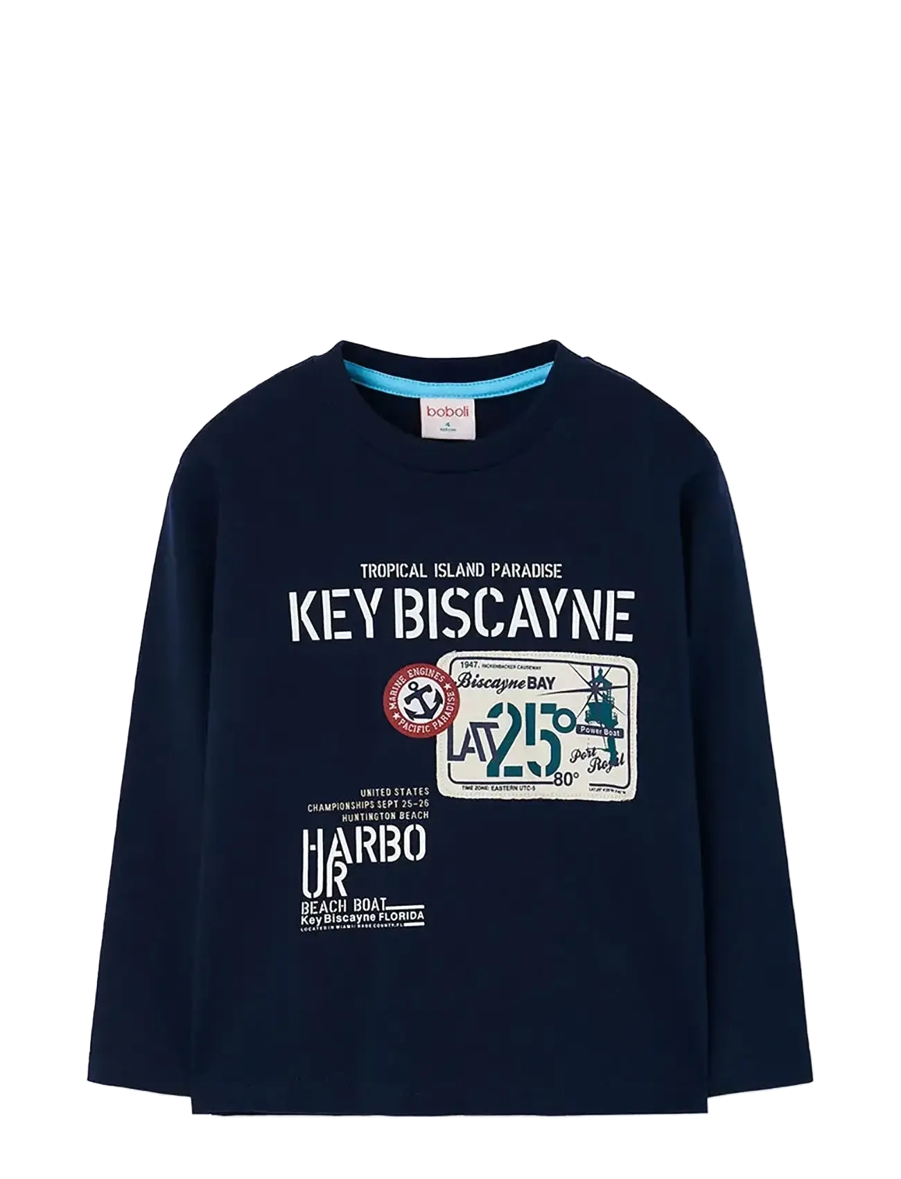 Boboli Knit T-Shirt, 110, Navy, T-Shirts > Langærmede T-shirts, Børn