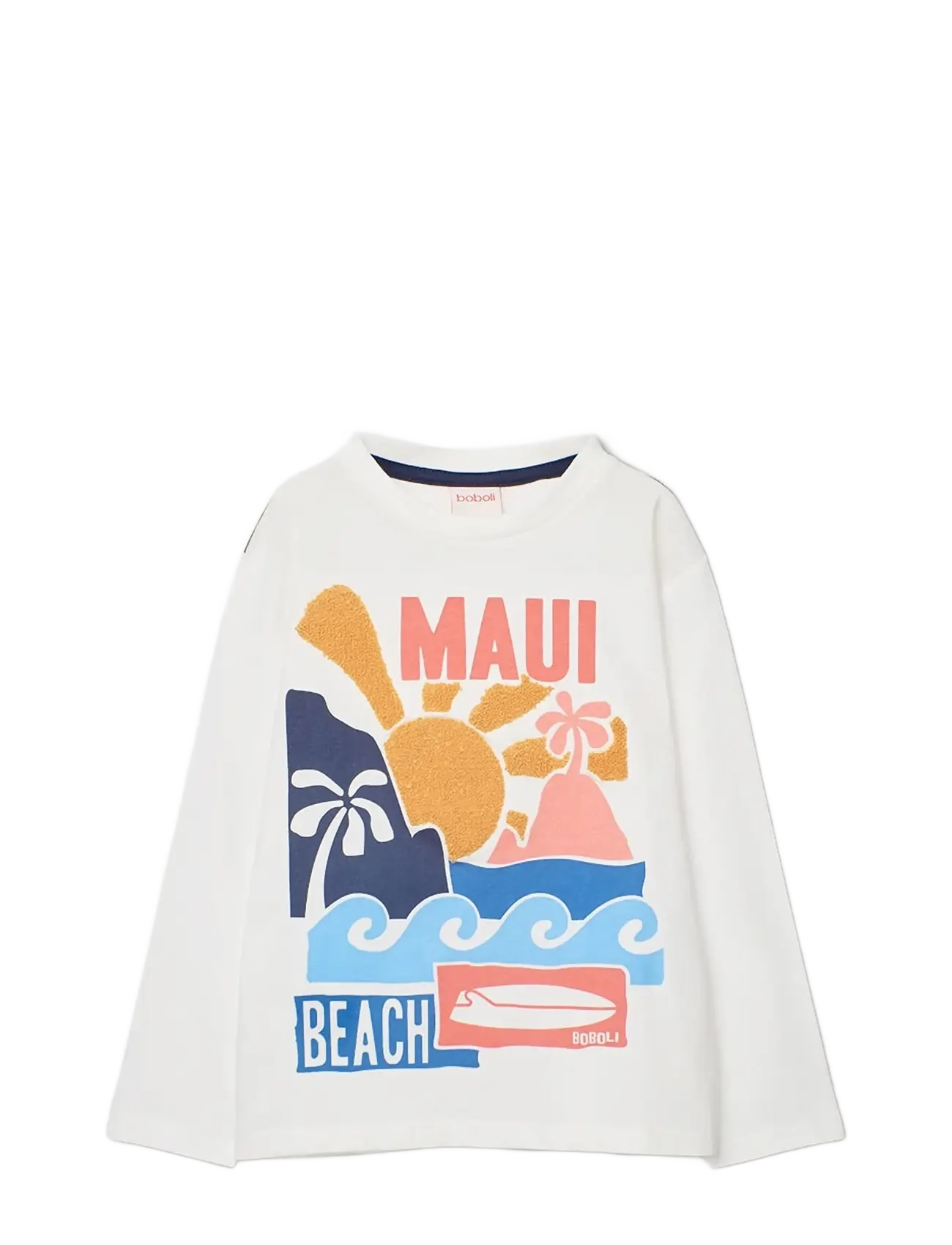 Boboli Long Sleeves T-Shirt For Boy -Bci, 110, T-shirts, Weiß - Long-sleeved Kinder