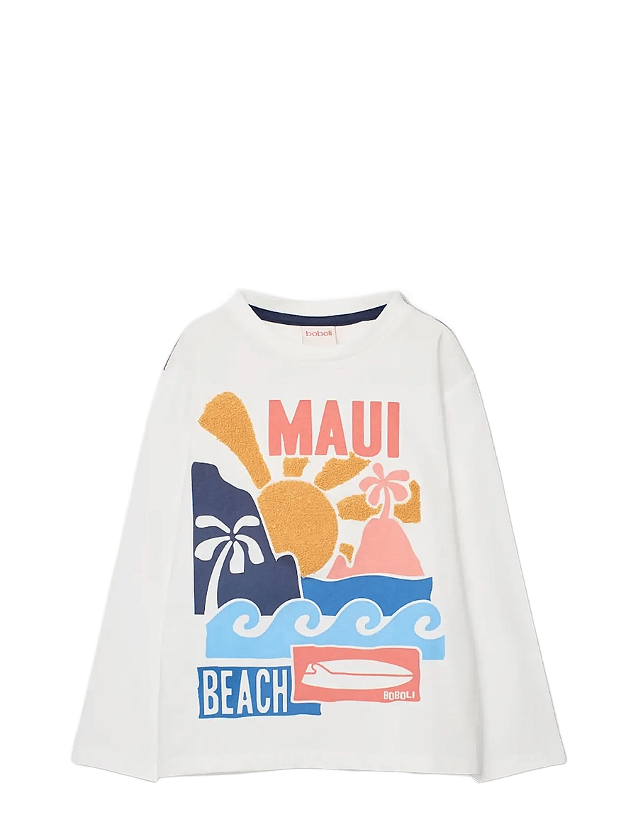 Boboli - Long sleeves t-Shirt for boy -BCI - langærmede t-shirts - off white - 0
