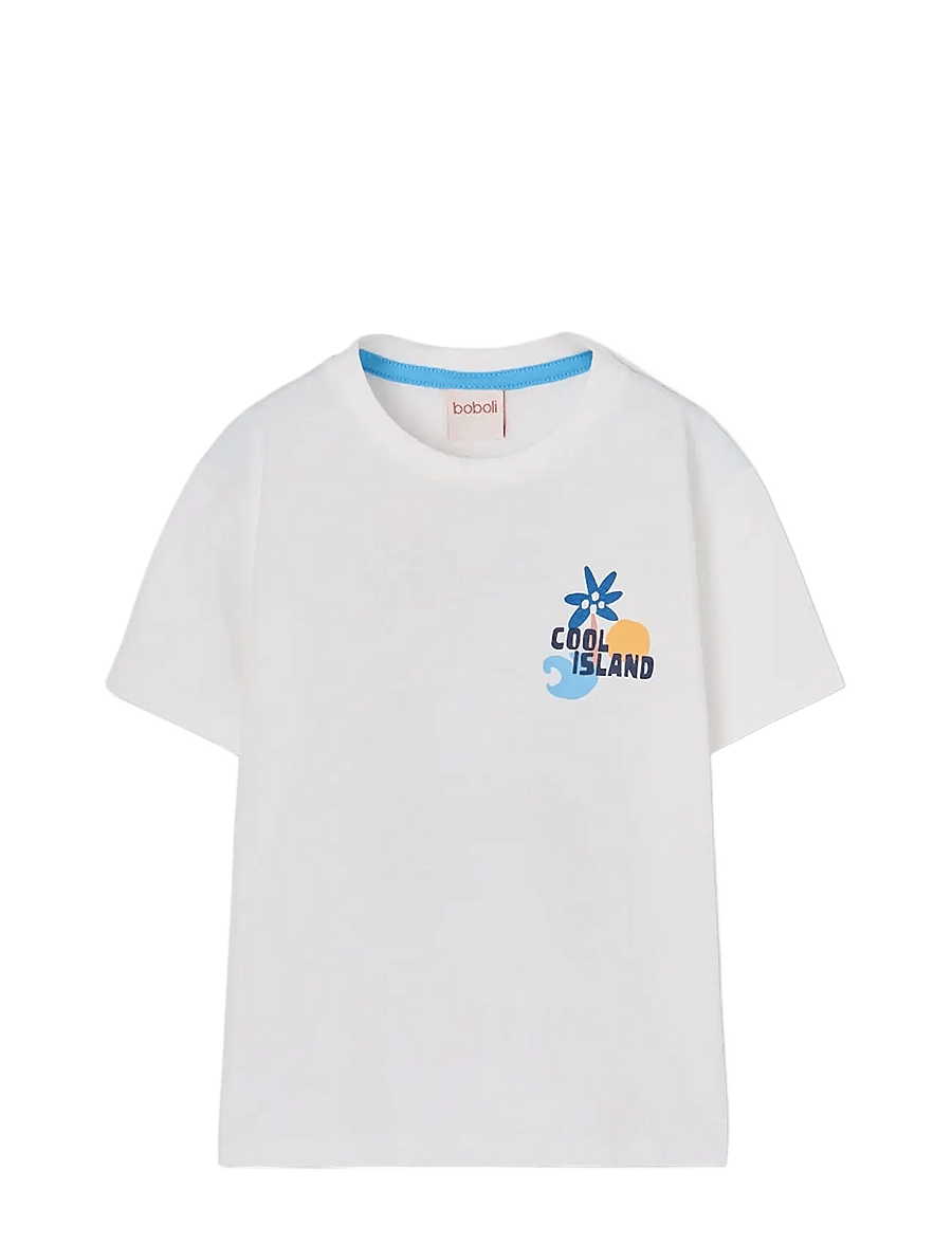 Boboli - Knit t-Shirt for boy -BCI - kortærmede t-shirts - off white - 0