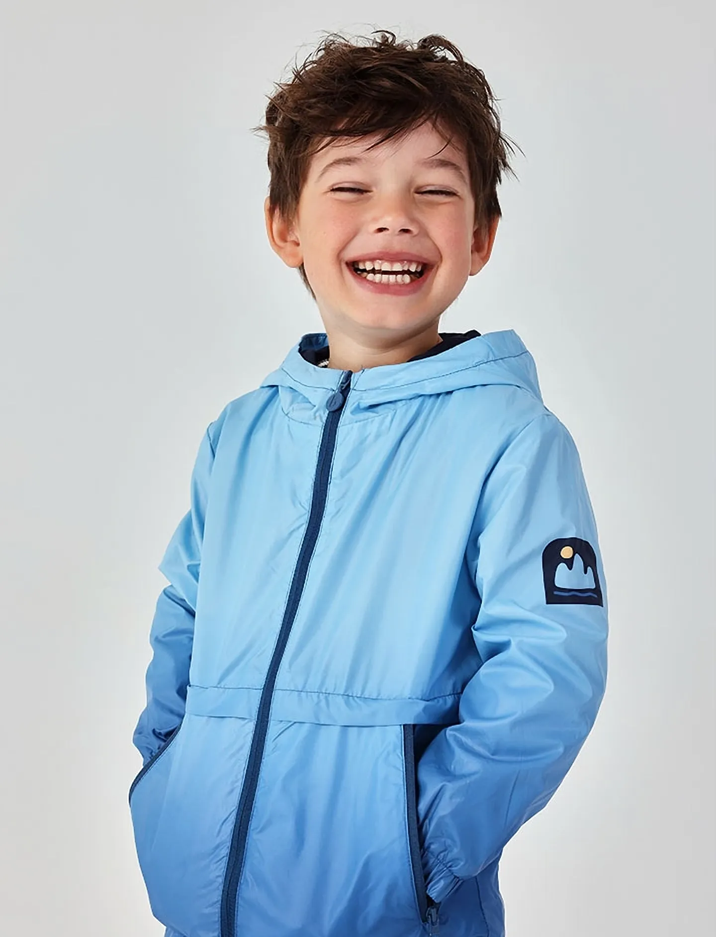 Boboli Technical Fabric Parka For Boy, 110, Jackets & Coats, Blau - Light Jackets, Kinder