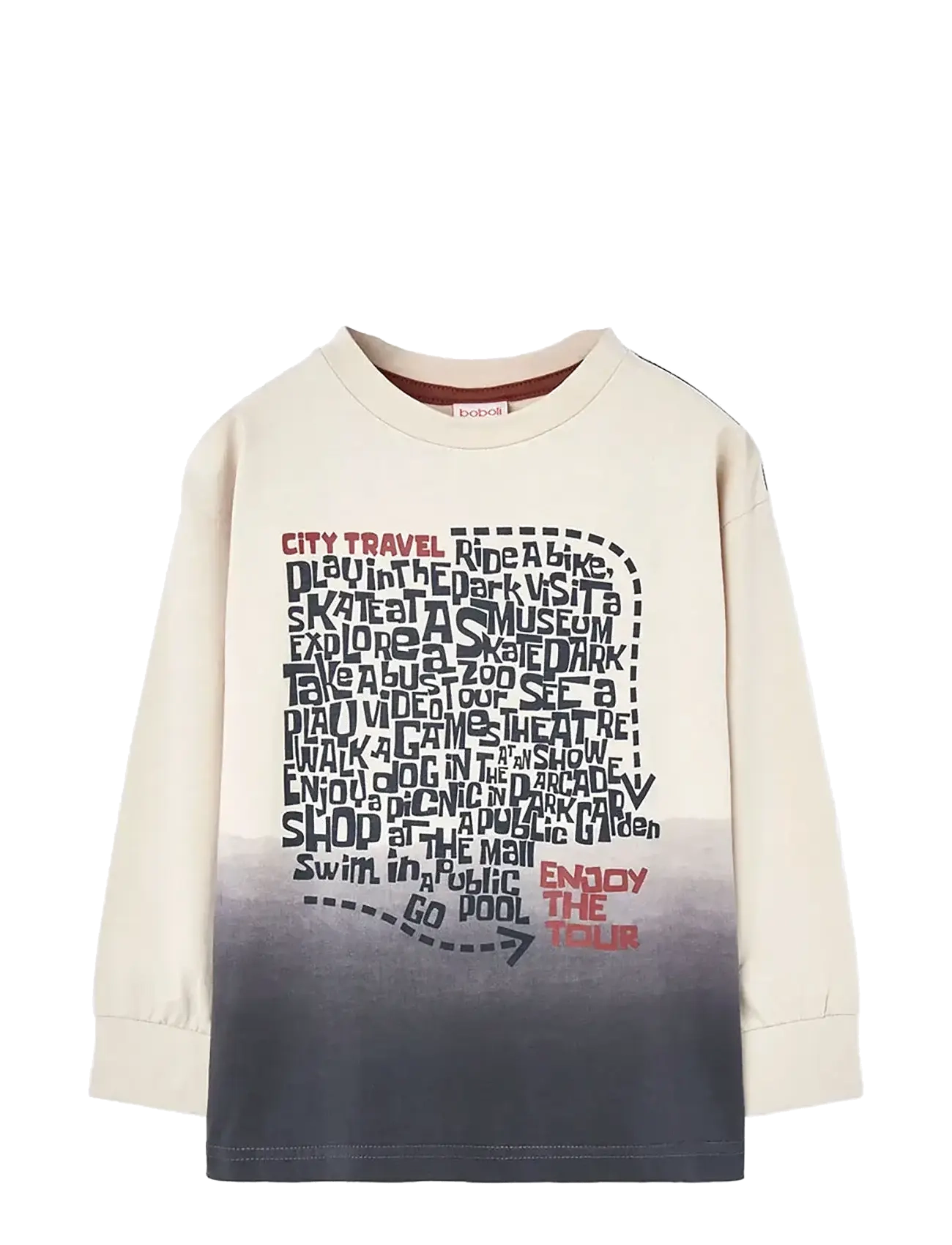 Boboli Knit T-Shirt, 92, Cream, T-Shirts > Langærmede T-shirts, Børn
