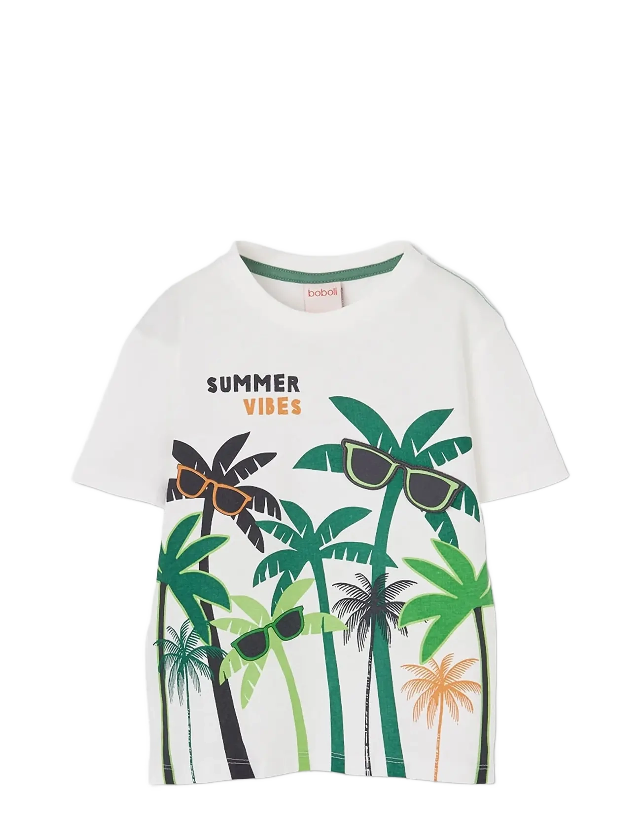 Boboli Knit t-Shirt for boy -BCI - Kläder - OFF WHITE / white