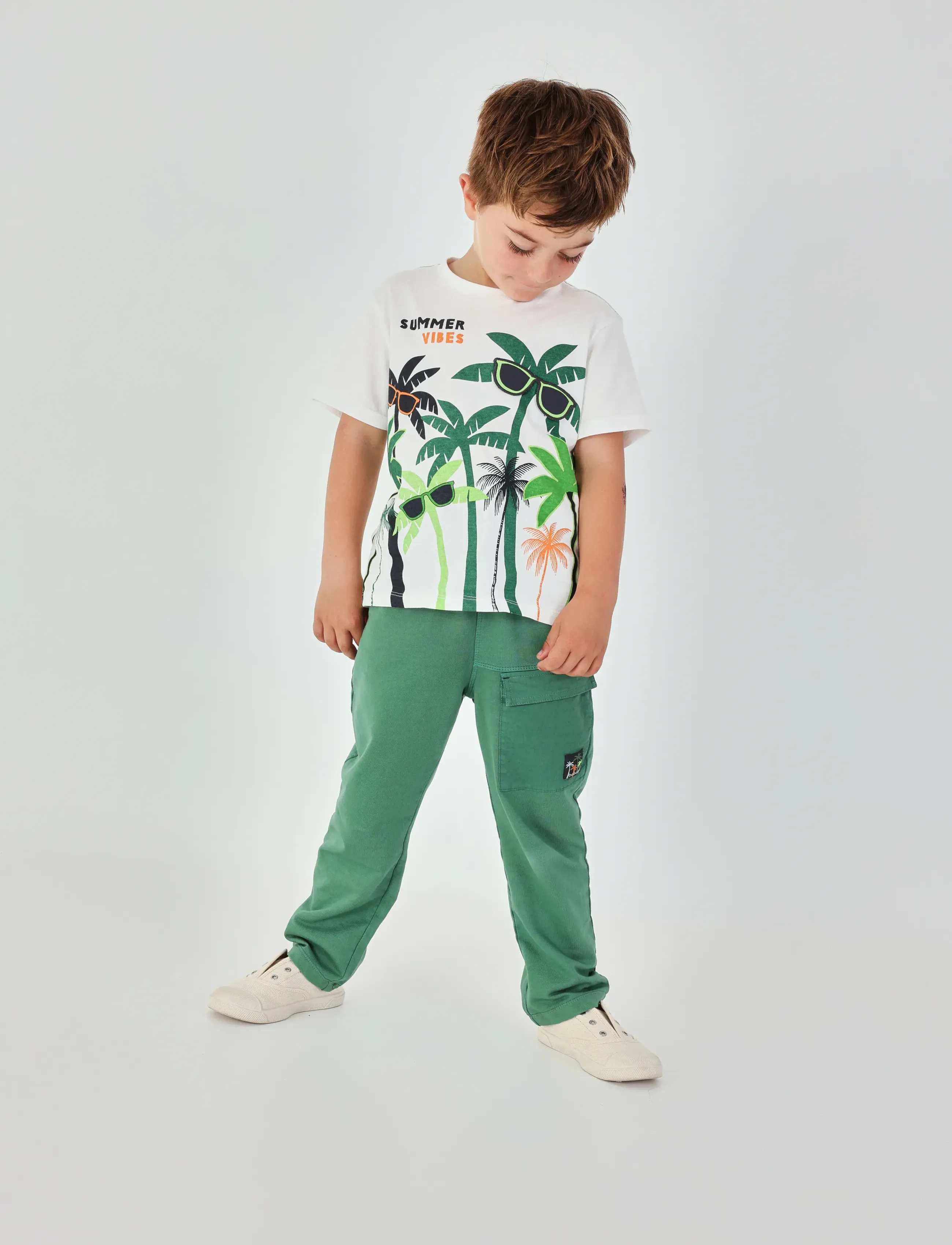 Boboli - Knit t-Shirt for boy -BCI - short-sleeved t-shirts - off white - 3