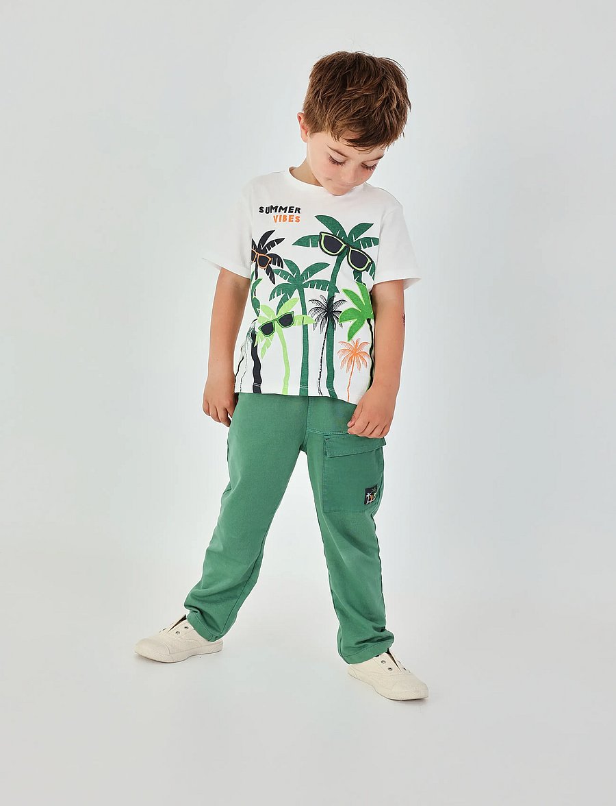 Boboli - Knit t-Shirt for boy -BCI - kortermede t-skjorter - off white - 3