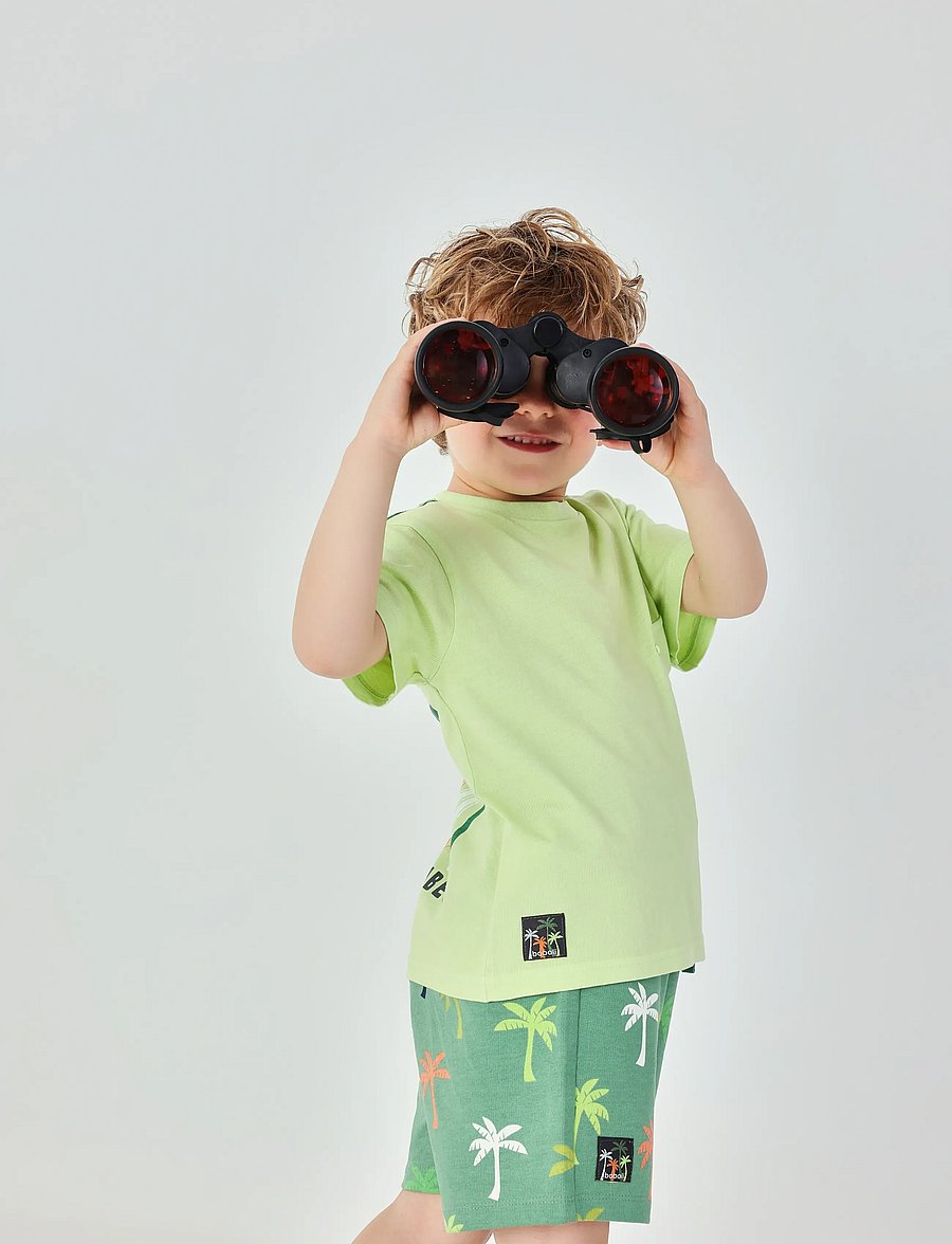 Boboli - Fleece bermuda shorts for boy -BCI - sweatshorts - print - 0