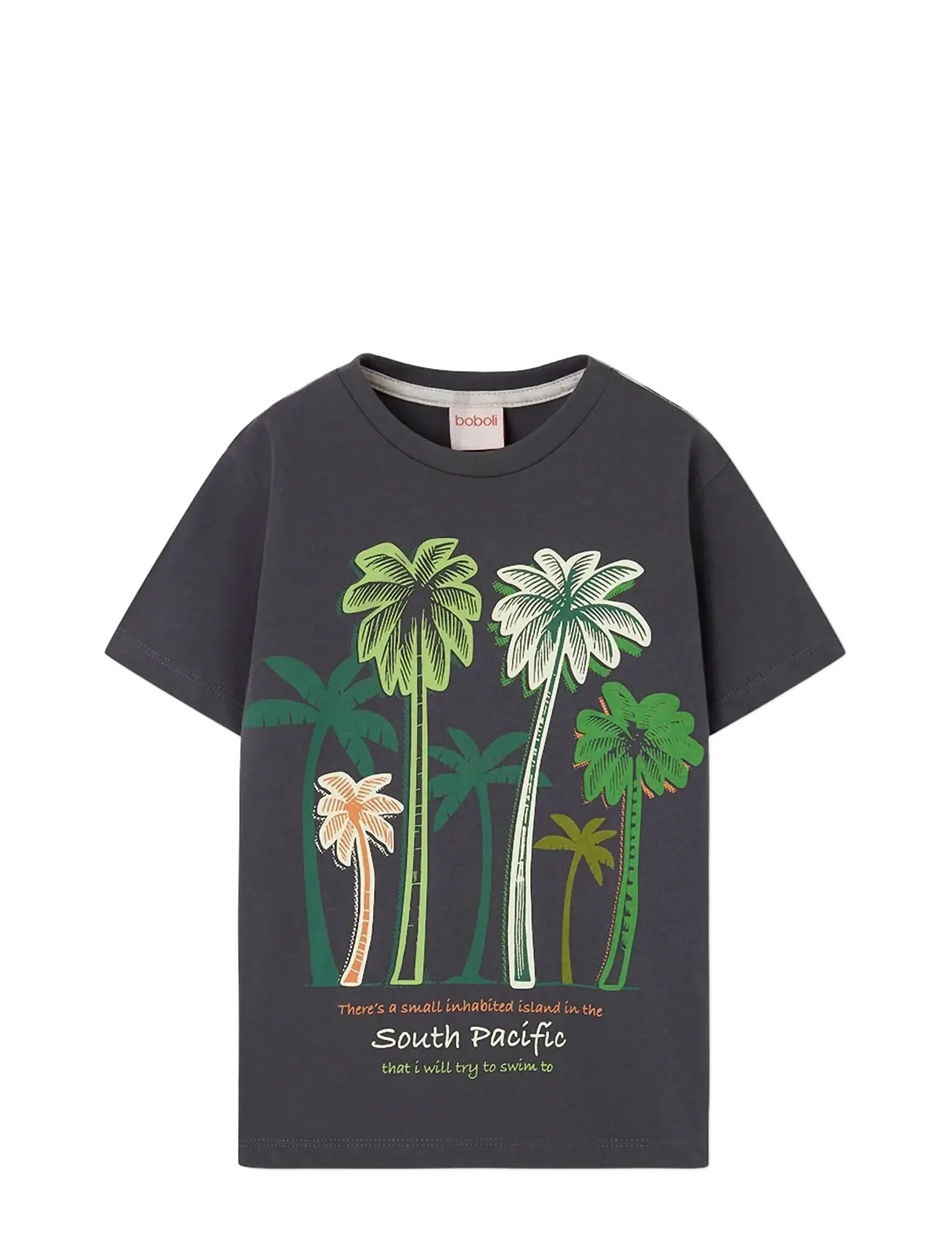 Boboli Knit t-Shirt for boy -BCI - Kids 98-134 - ANTHRACITE / grey