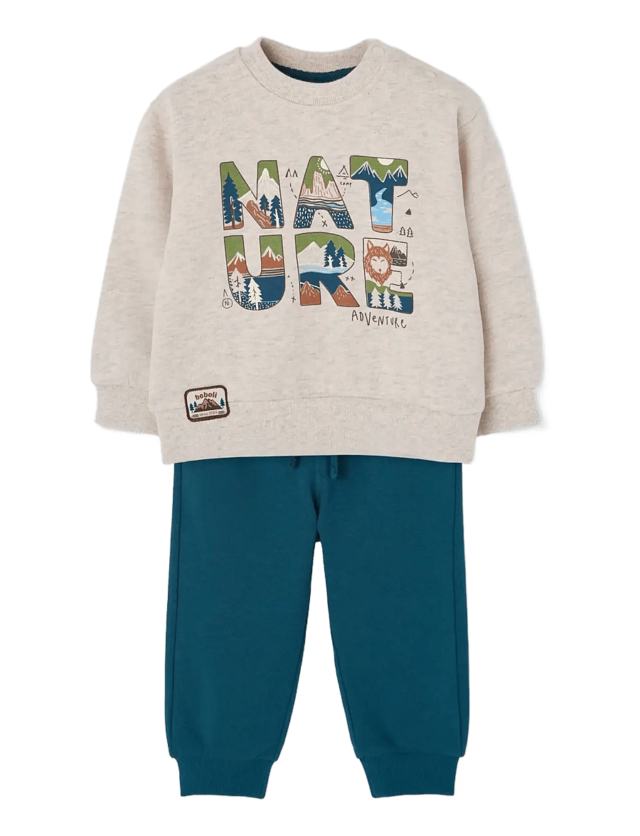 Boboli - Set fleece for boy -BCI - sportanzüge - beige - 0