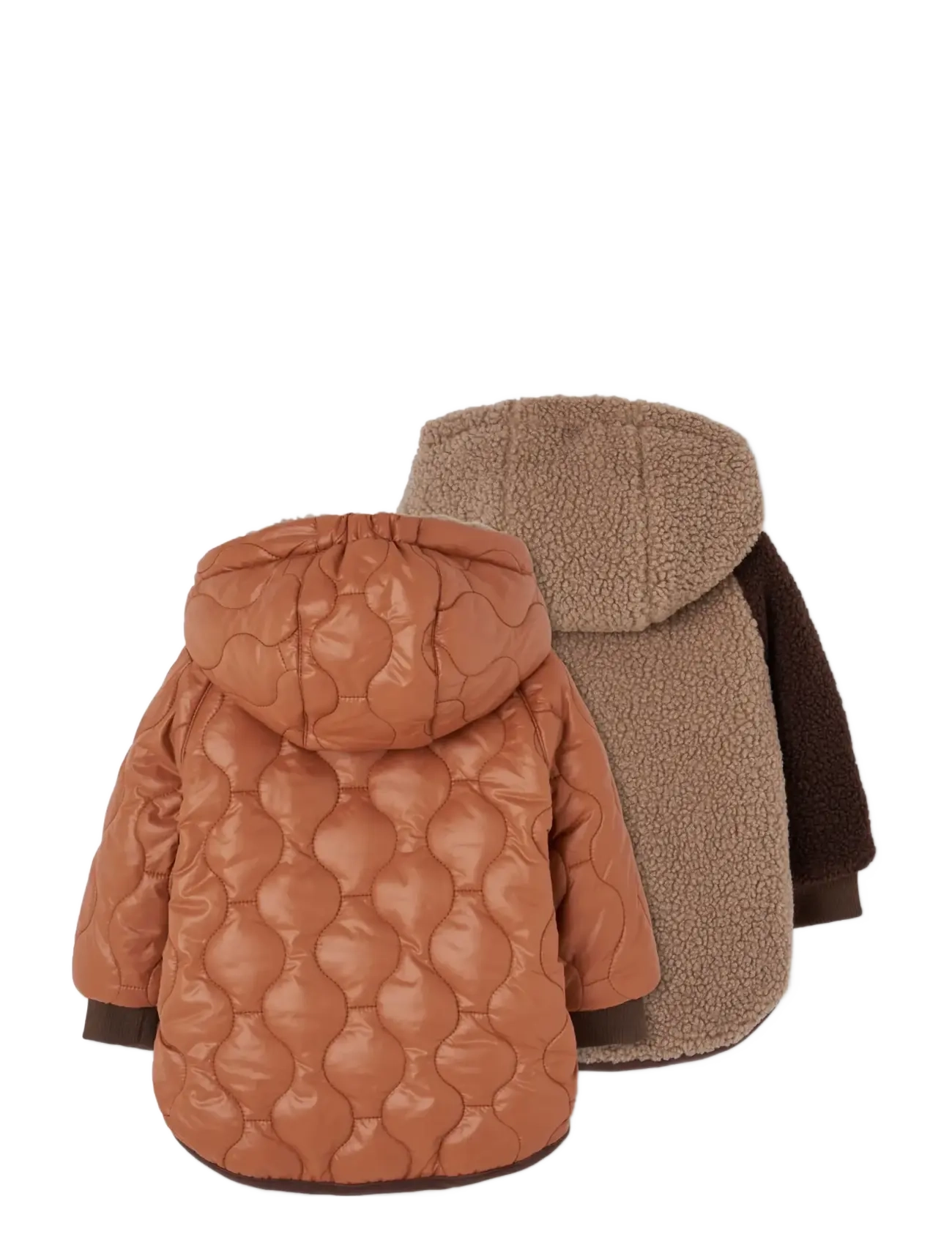 Boboli - Reversible technical fabric parka for boy - fleecejackor - chestnuts - 1