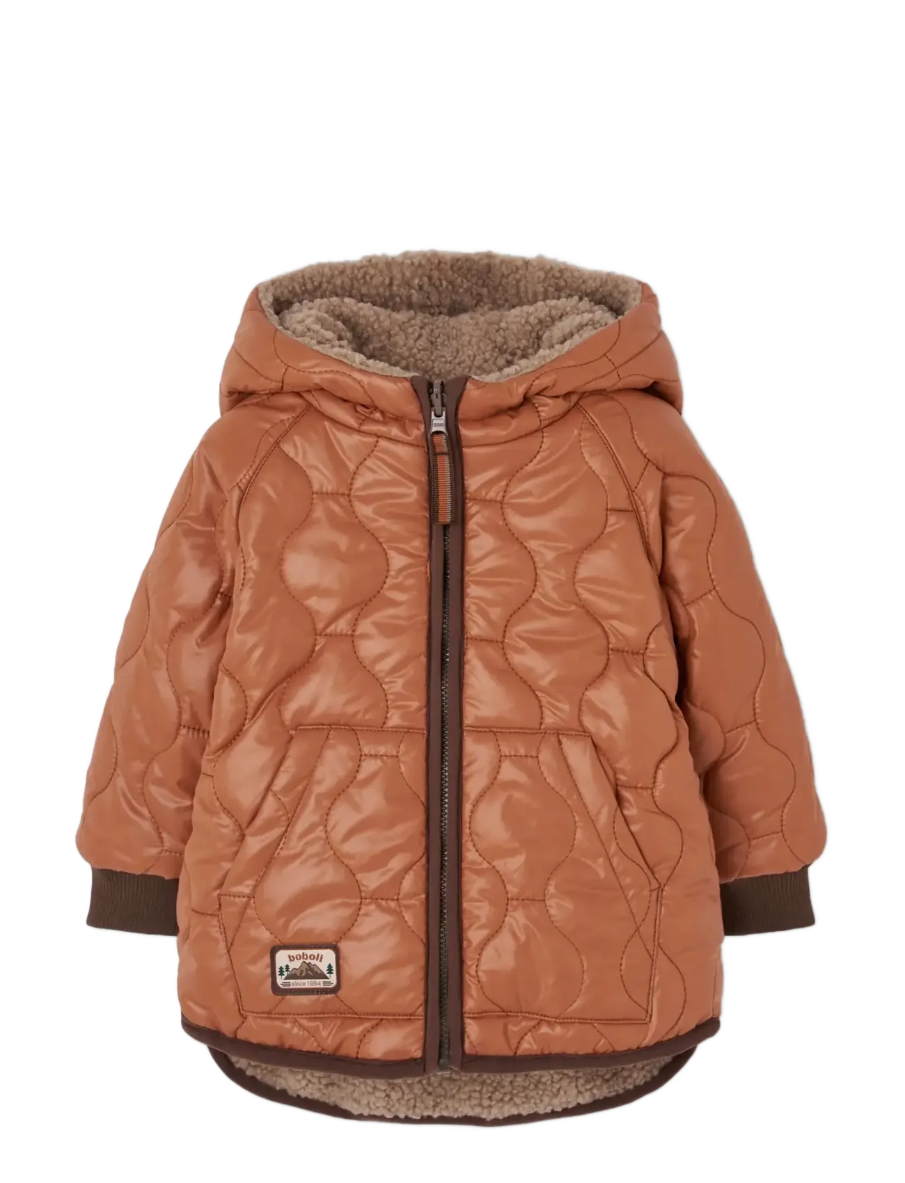 Boboli - Reversible technical fabric parka for boy - fleecejackor - chestnuts - 2
