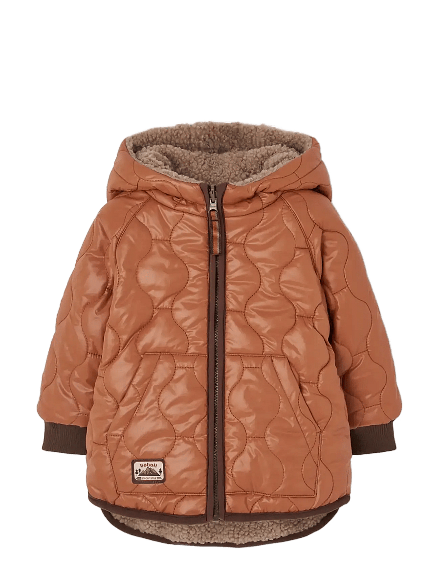 Boboli - Reversible technical fabric parka for boy - fleecejackor - chestnuts - 2