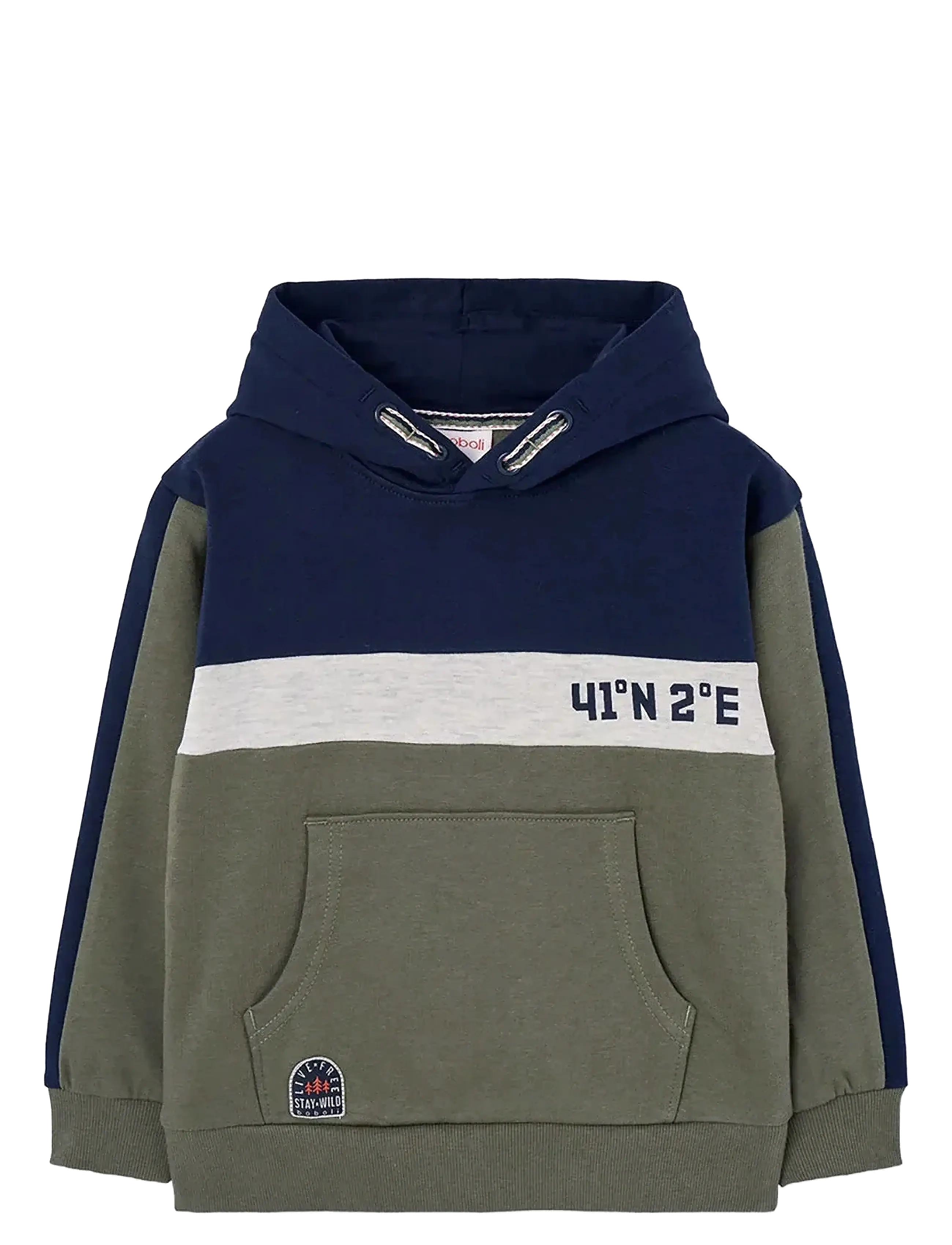 Boboli Fleece With Hood Sweatshirt, 122, Green, Sweatshirts & Hættetrøjer > Hættetrøjer, Børn