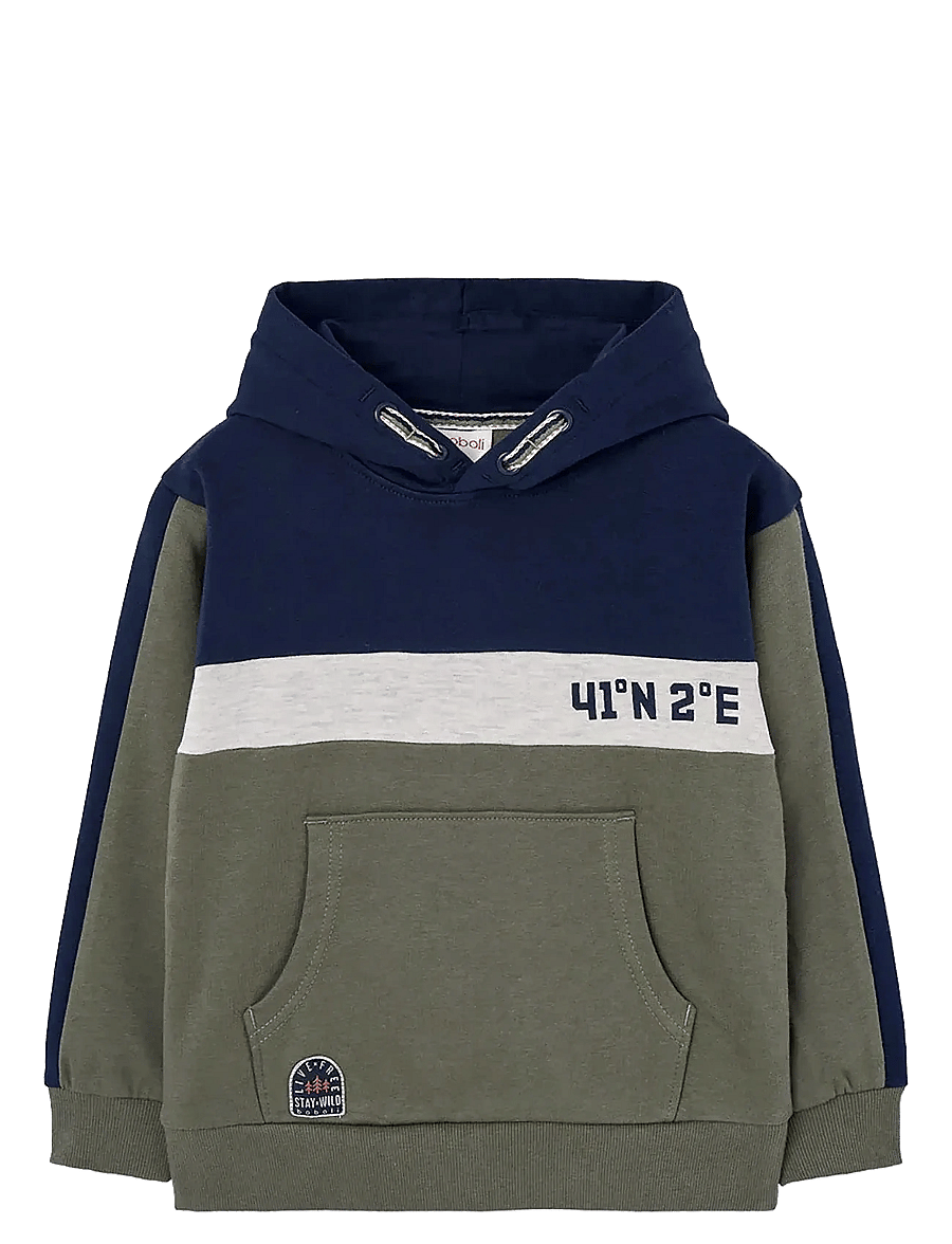 Boboli - Fleece with hood sweatshirt - hættetrøjer - forest - 0
