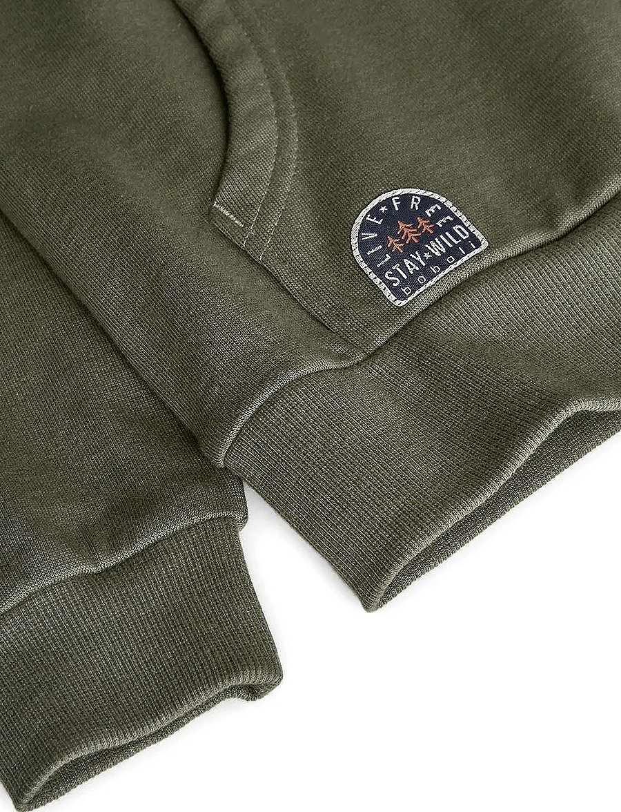 Boboli - Fleece with hood sweatshirt - hættetrøjer - forest - 3