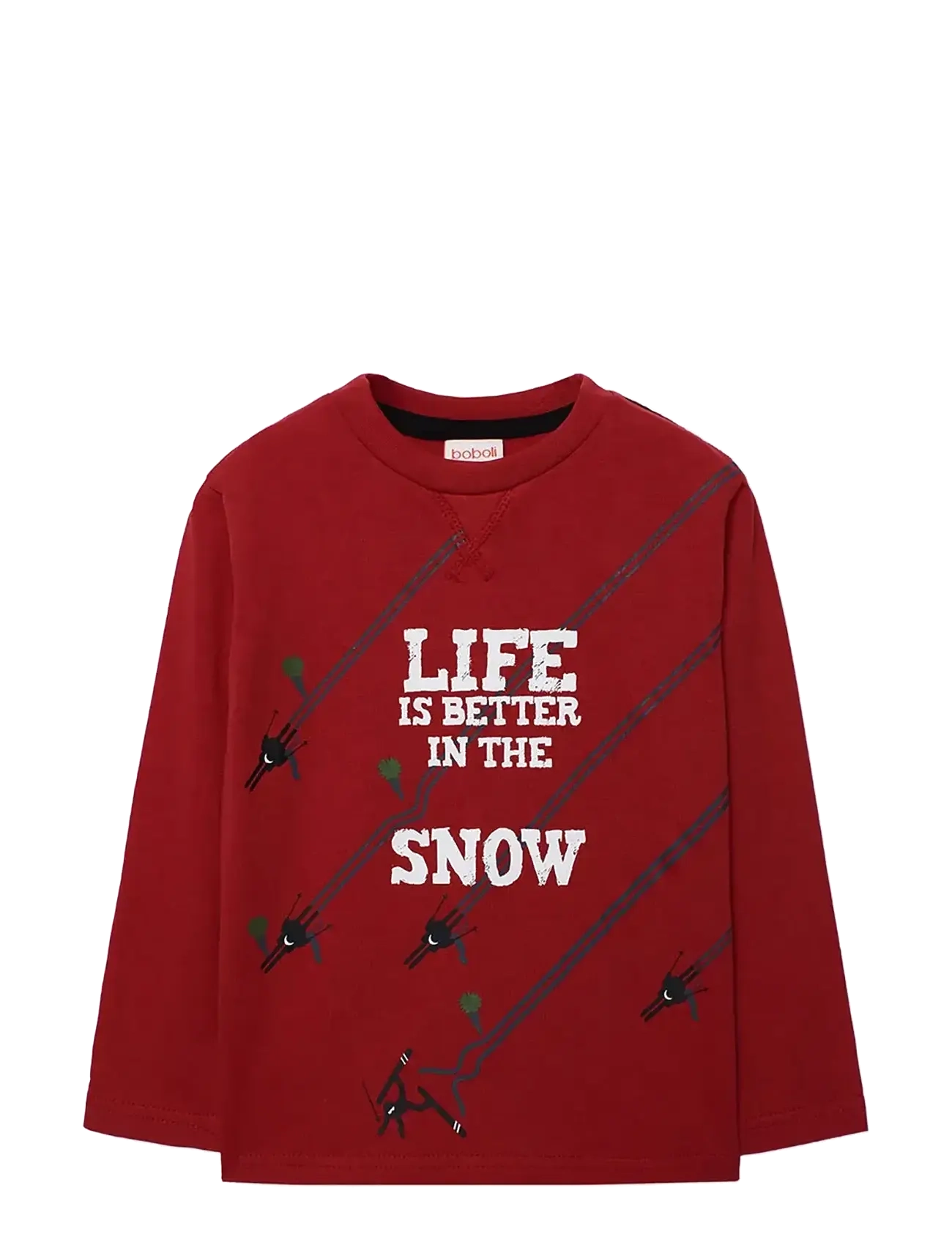 Boboli Knit T-Shirt, 110, Red, T-Shirts > Langærmede T-shirts, Børn
