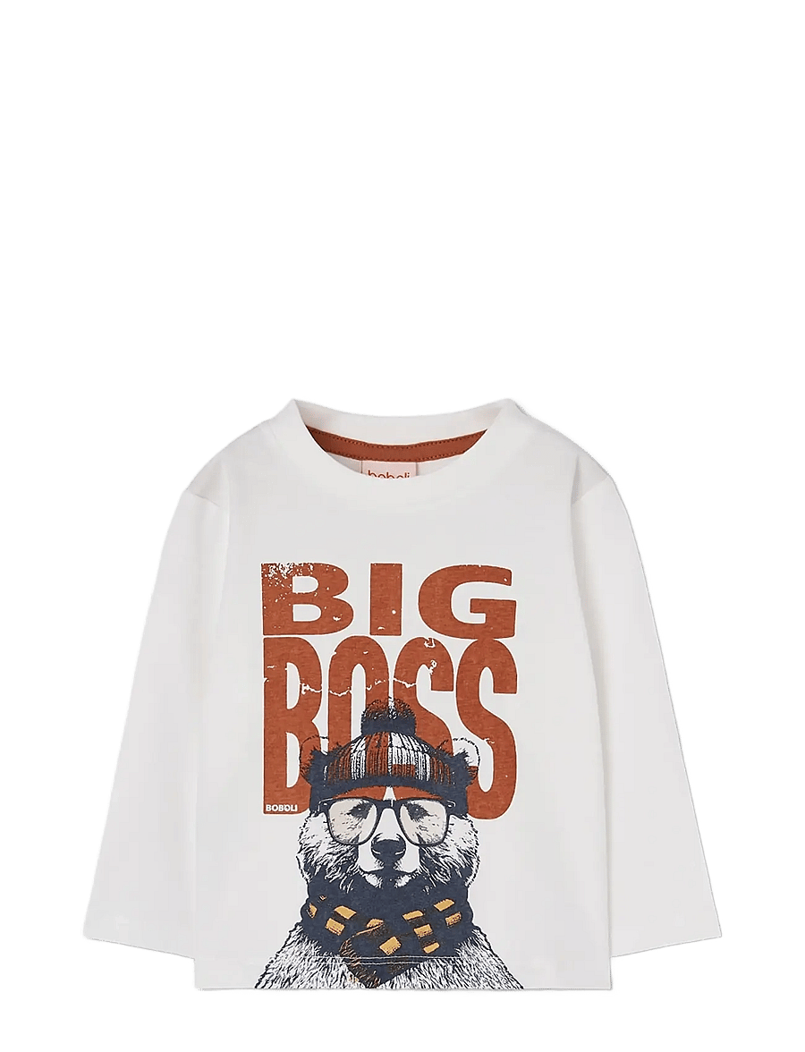Boboli - Knit t-Shirt for boy -BCI - långärmade t-shirts - off white - 0