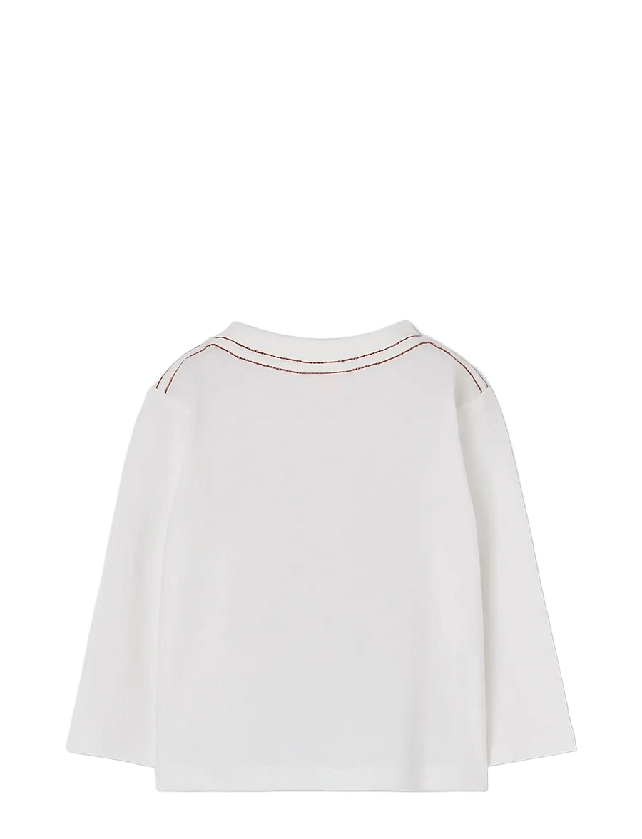 Boboli - Knit t-Shirt for boy -BCI - långärmade t-shirts - off white - 1