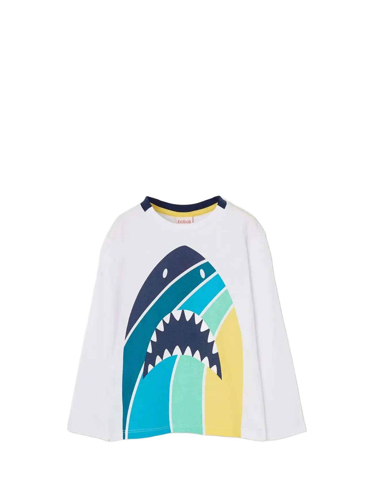 BOBOLI Knit T-Shirt Long Sleeves For Junge -Bci Weiß - 116 - Kinder