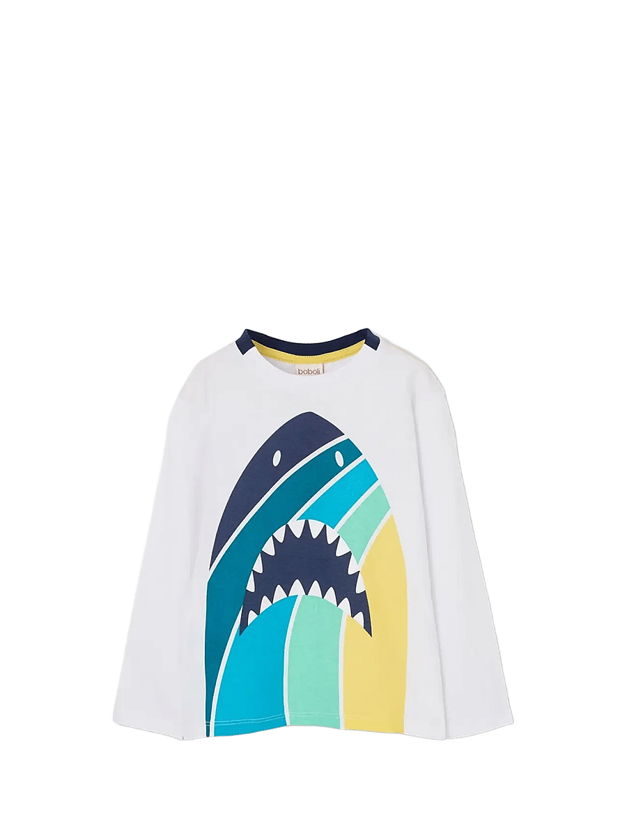 Boboli - Knit t-Shirt long sleeves for boy -BCI - langærmede t-shirts - white - 1