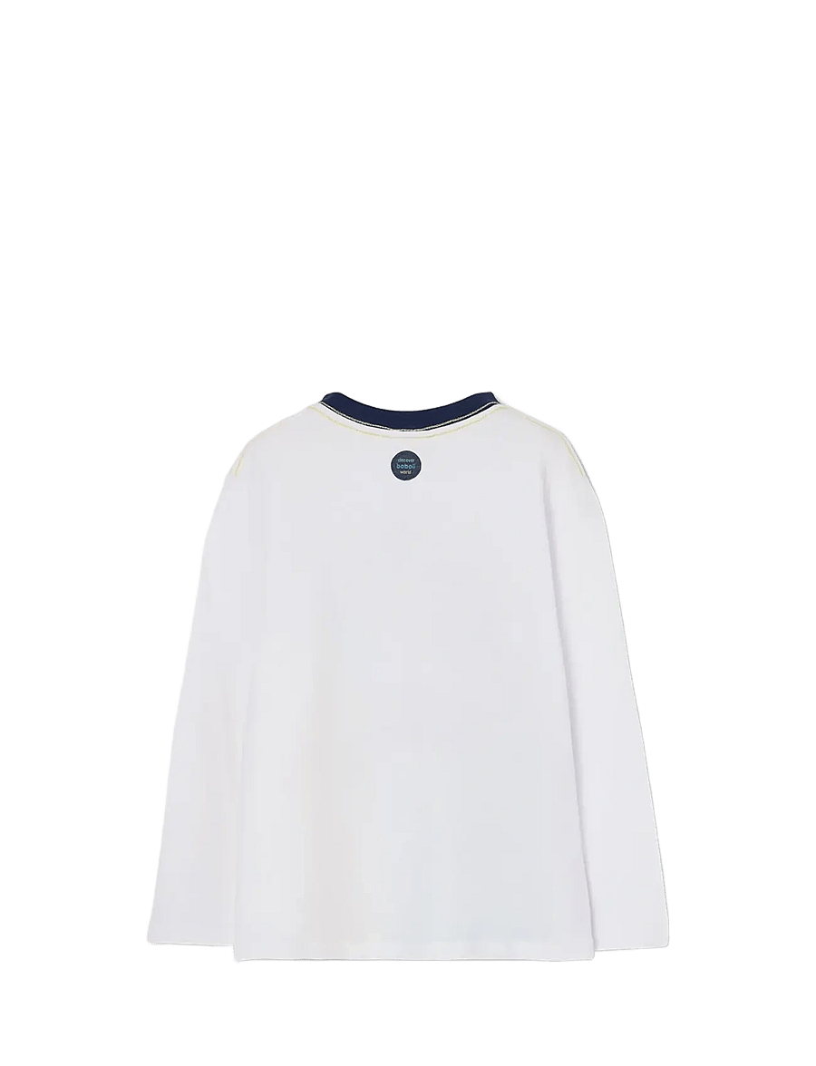 Boboli - Knit t-Shirt long sleeves for boy -BCI - langærmede t-shirts - white - 2