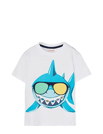 Boboli Knit t-Shirt for boy -BCI - Toppar & T-shirts - WHITE / white