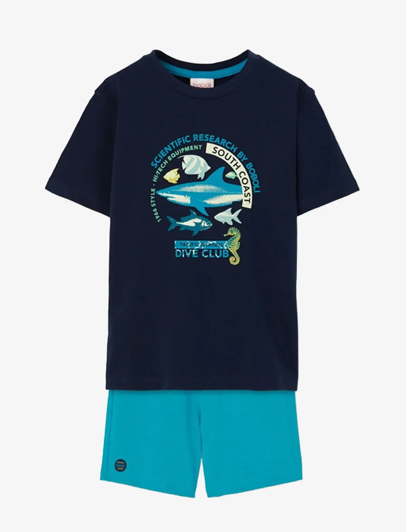 Boboli - Set knit for boy -BCI - sæt med kortærmet t-shirt - navy - 0