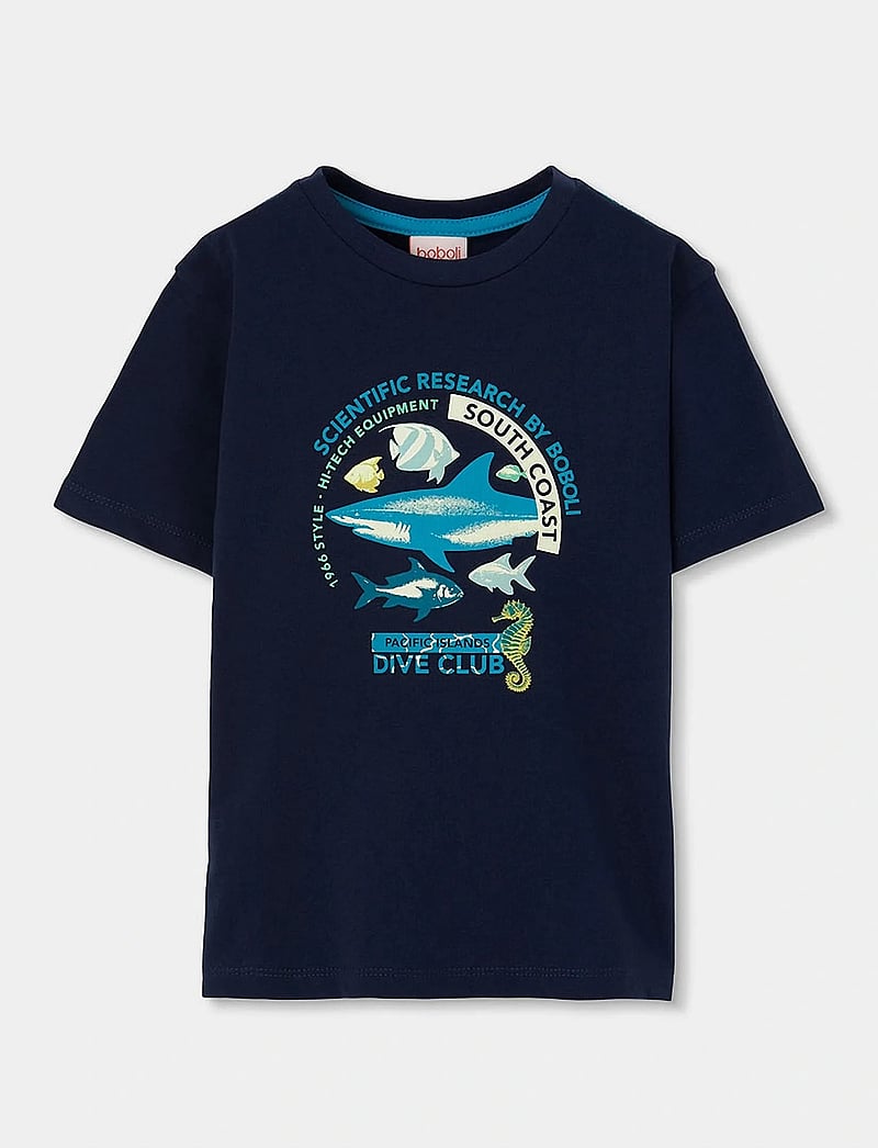 Boboli - Set knit for boy -BCI - sæt med kortærmet t-shirt - navy - 2
