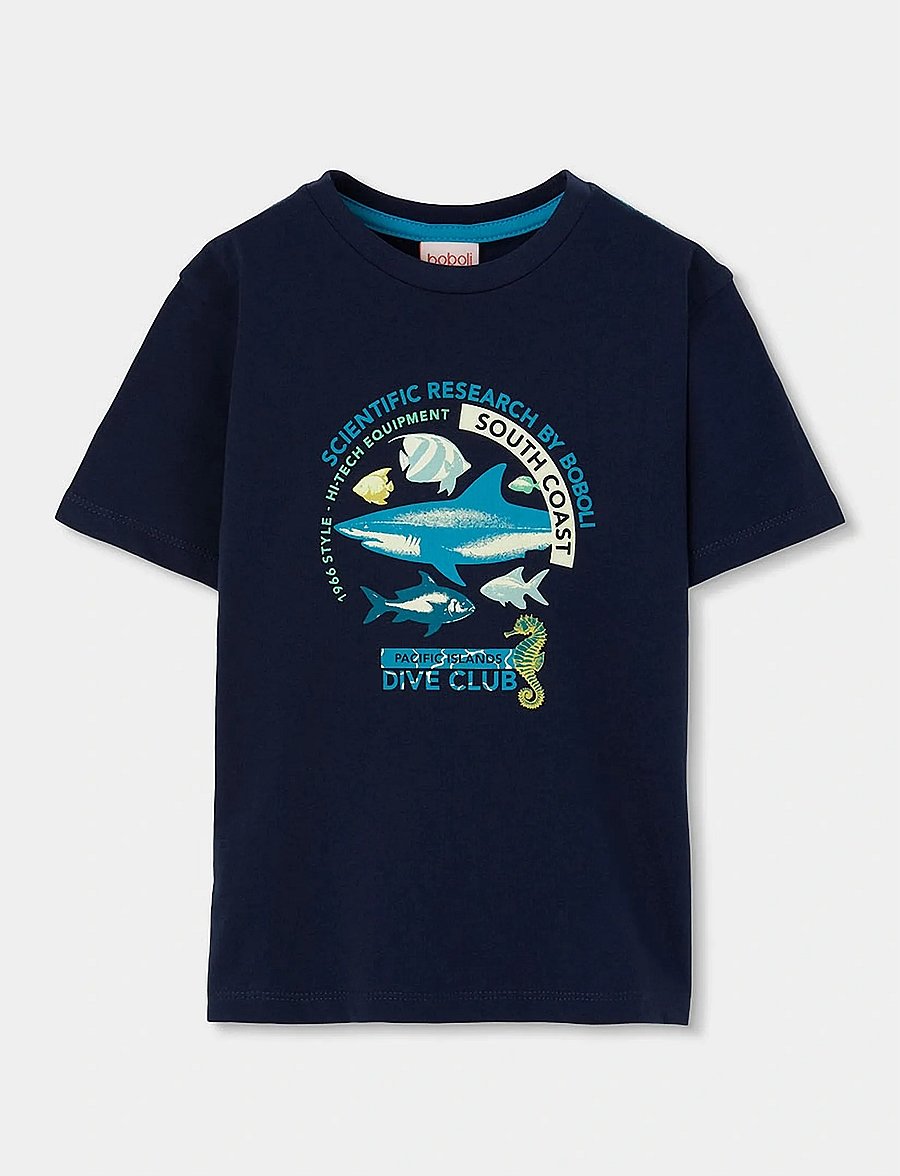 Boboli - Set knit for boy -BCI - sets mit kurzärmeligem t-shirt - navy - 2