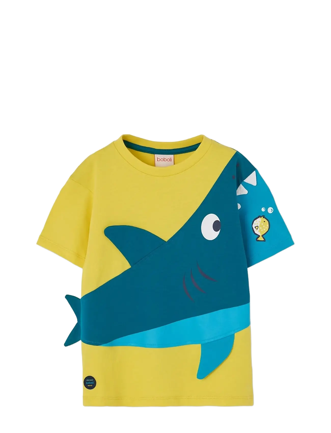 Boboli Knit t-Shirt for boy -BCI - Kläder - GRAPEFRUIT / yellow