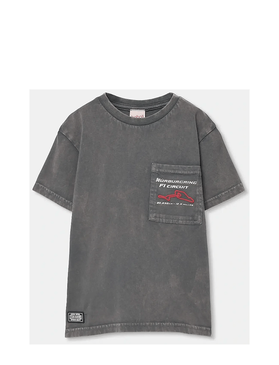 Boboli - Knit t-Shirt short sleeves for boy -BCI - kortärmade t-shirts - anthracite - 1