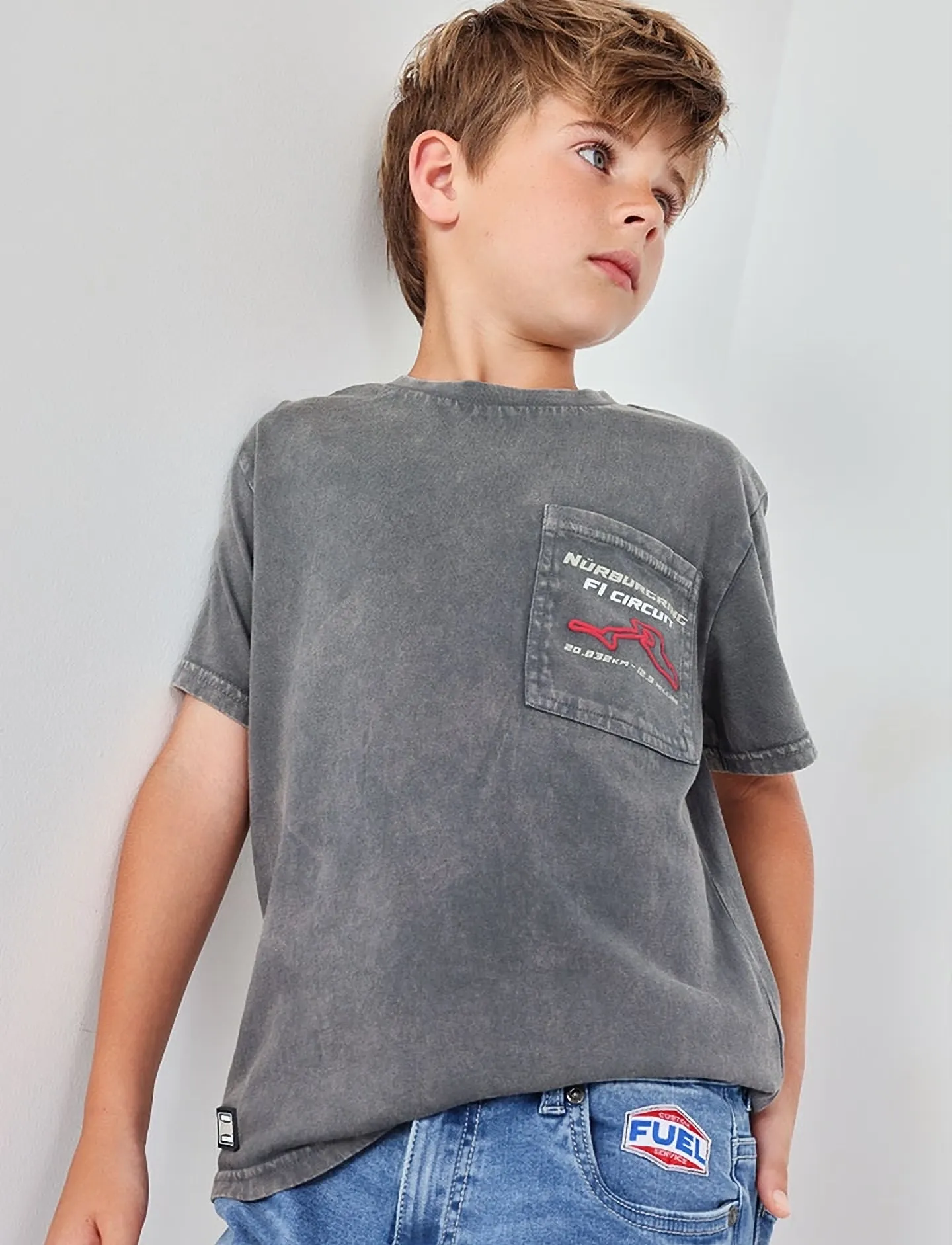 Boboli Knit t-Shirt short sleeves for boy -BCI - Oberteile - ANTHRACITE / grey