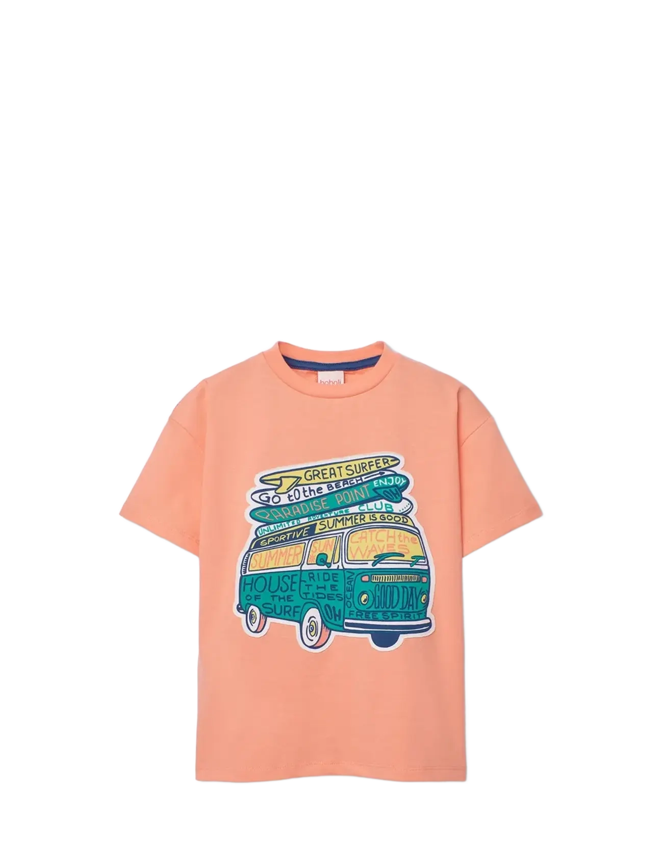 Boboli Knit t-Shirt dye for boy -BCI - Kläder - GAMBA / orange