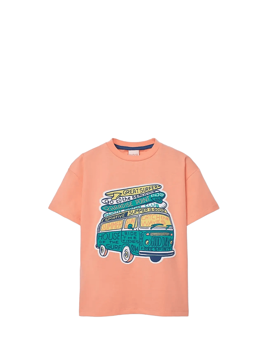 Boboli - Knit t-Shirt dye for boy -BCI - kortærmede t-shirts - gamba - 1