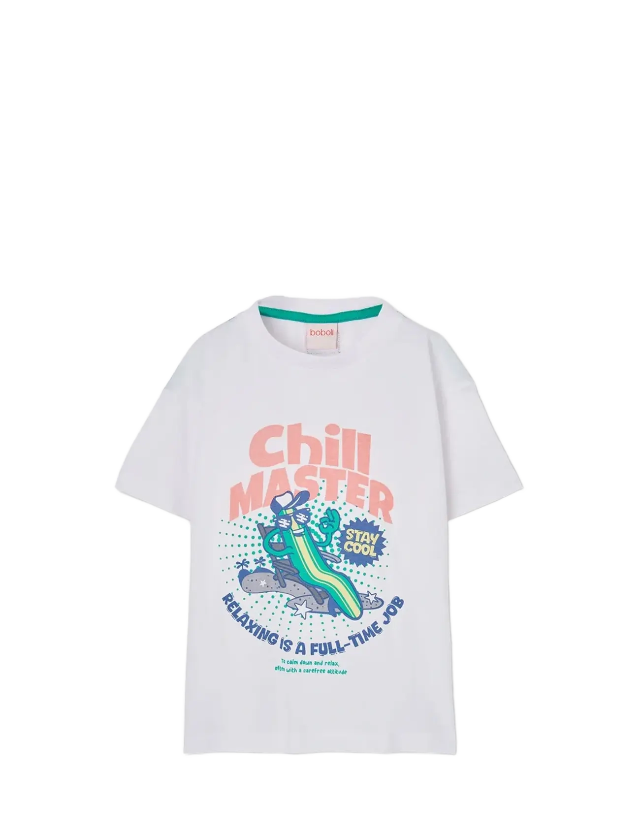 Boboli Knit t-Shirt for boy -BCI - Baby 0-2 år - WHITE / white