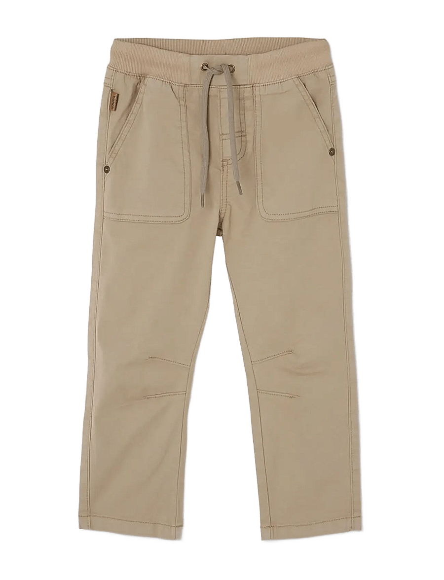 Boboli - Stretch gabardine trousers for boy -BCI - sand - 1