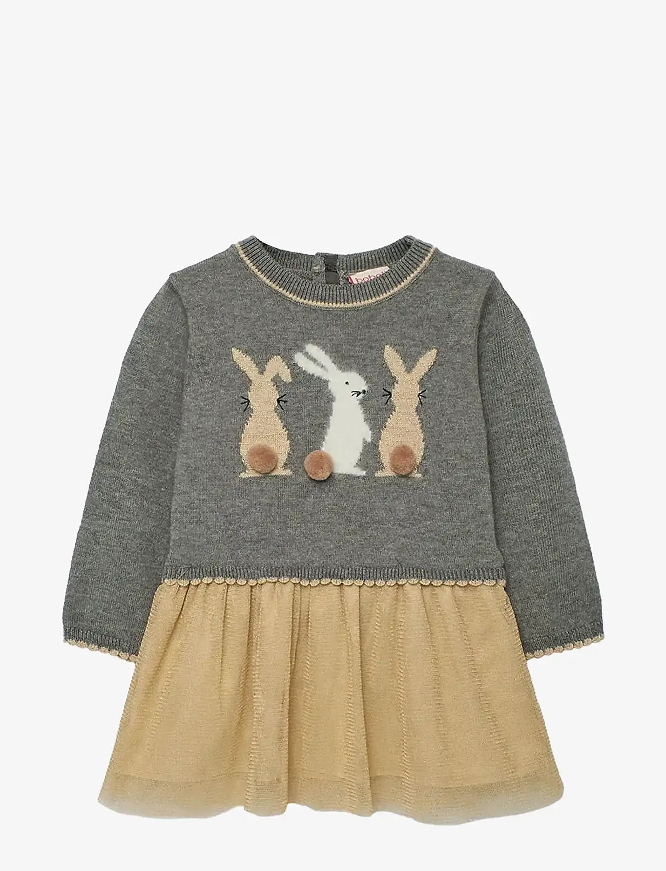 Boboli Knitwear Combined Dress (BLI702076) Long-sleeved baby dresses 