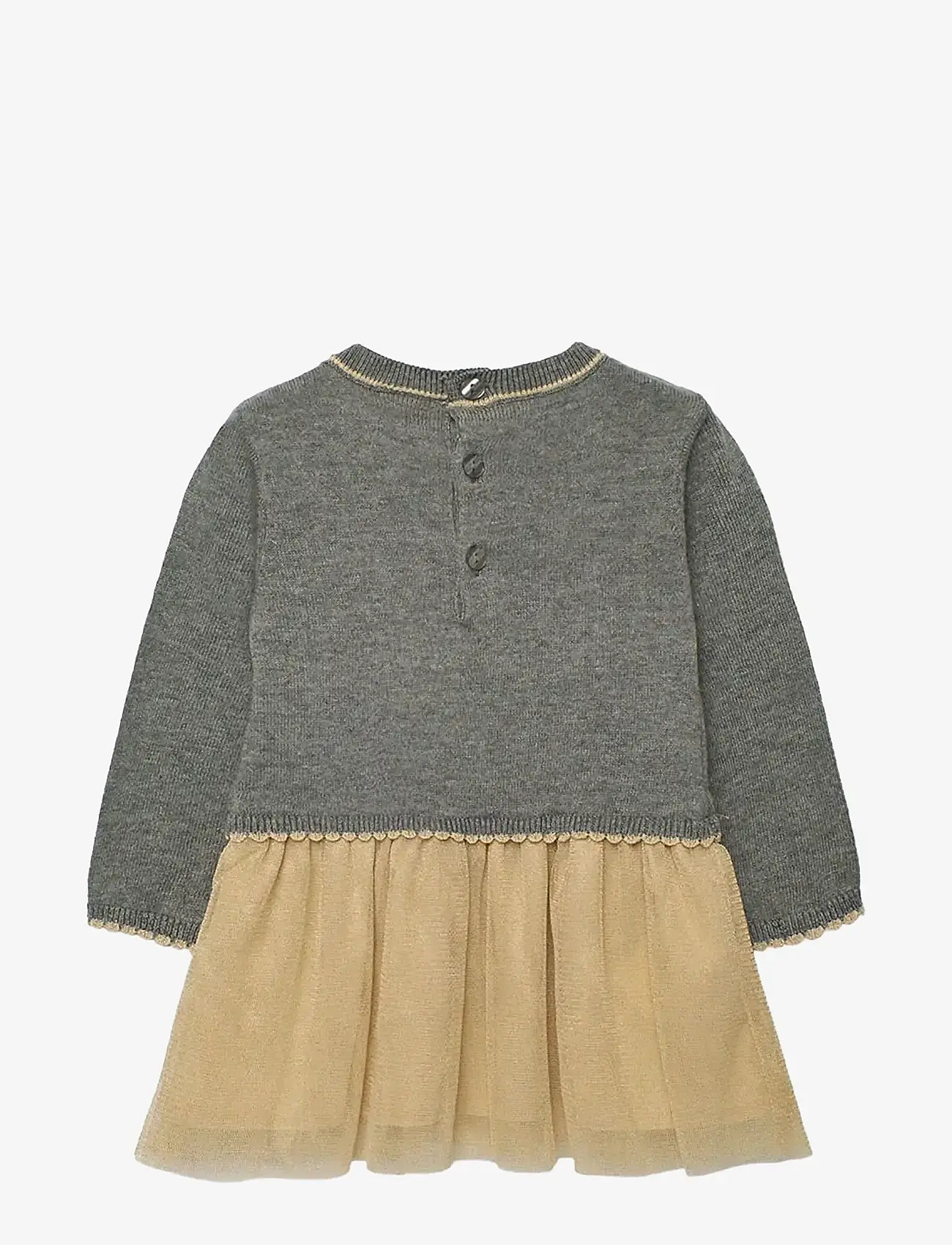 Boboli - Knitwear combined dress - pikkade varrukatega beebi kleidid - grey - 1