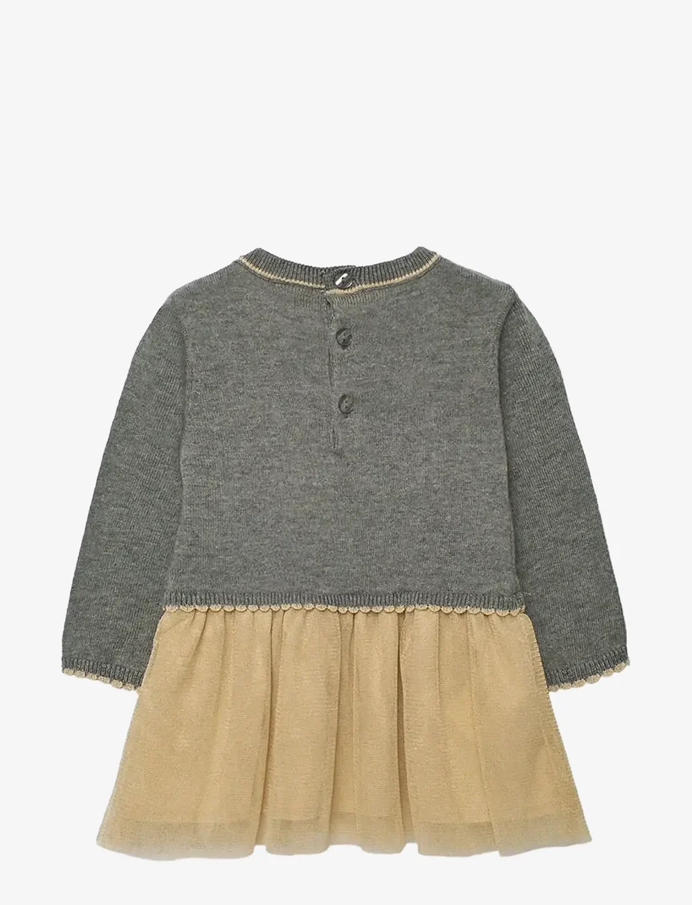 Boboli - Knitwear combined dress - langärmelige babykleider - grey - 1