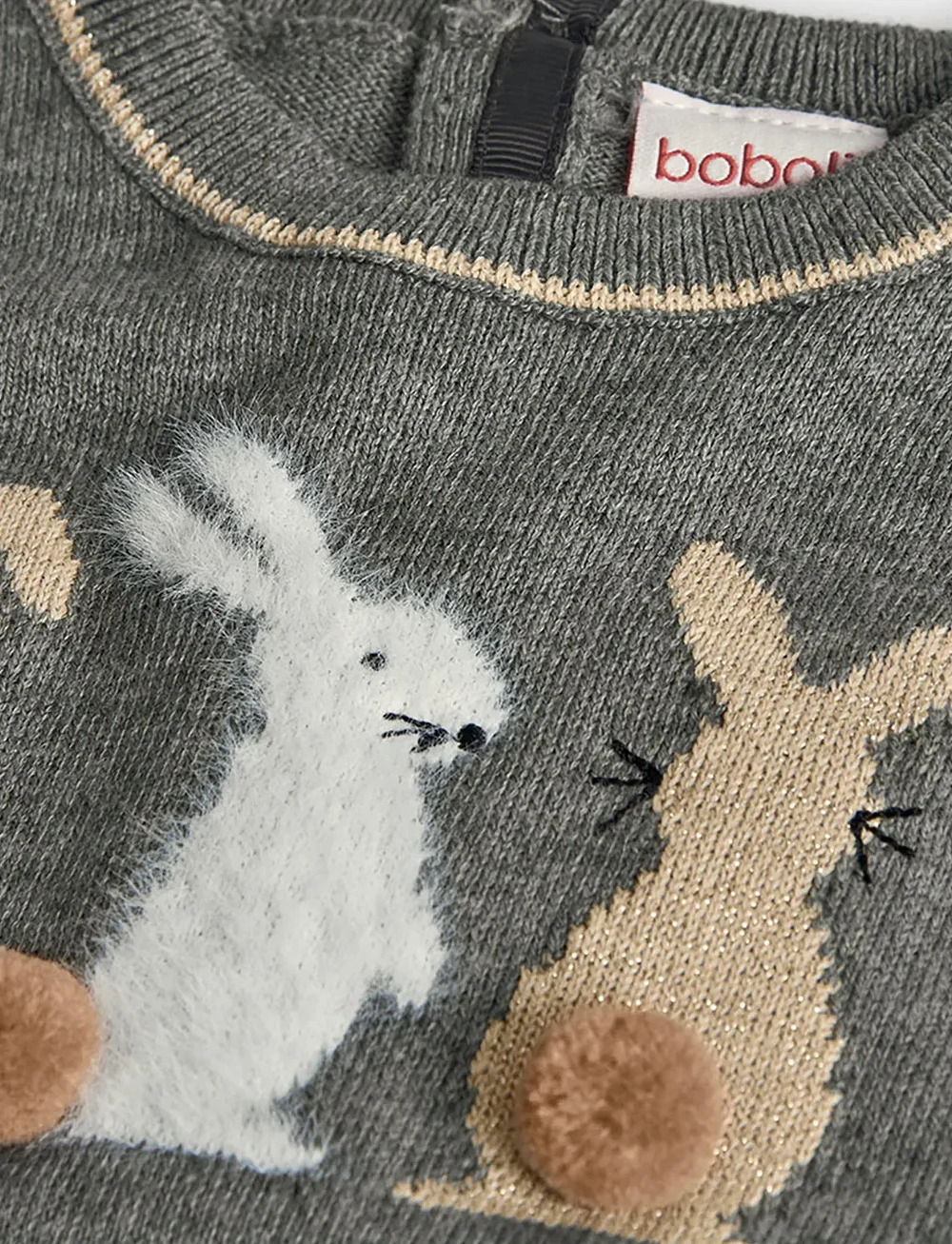 Boboli - Knitwear combined dress - langärmelige babykleider - grey - 2