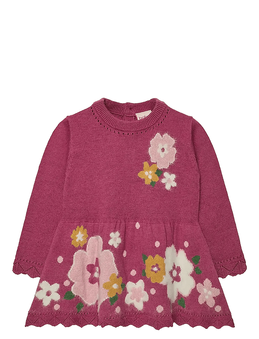Boboli - Knitwear dress - robes pour bébés à manches longues - raspberry - 0