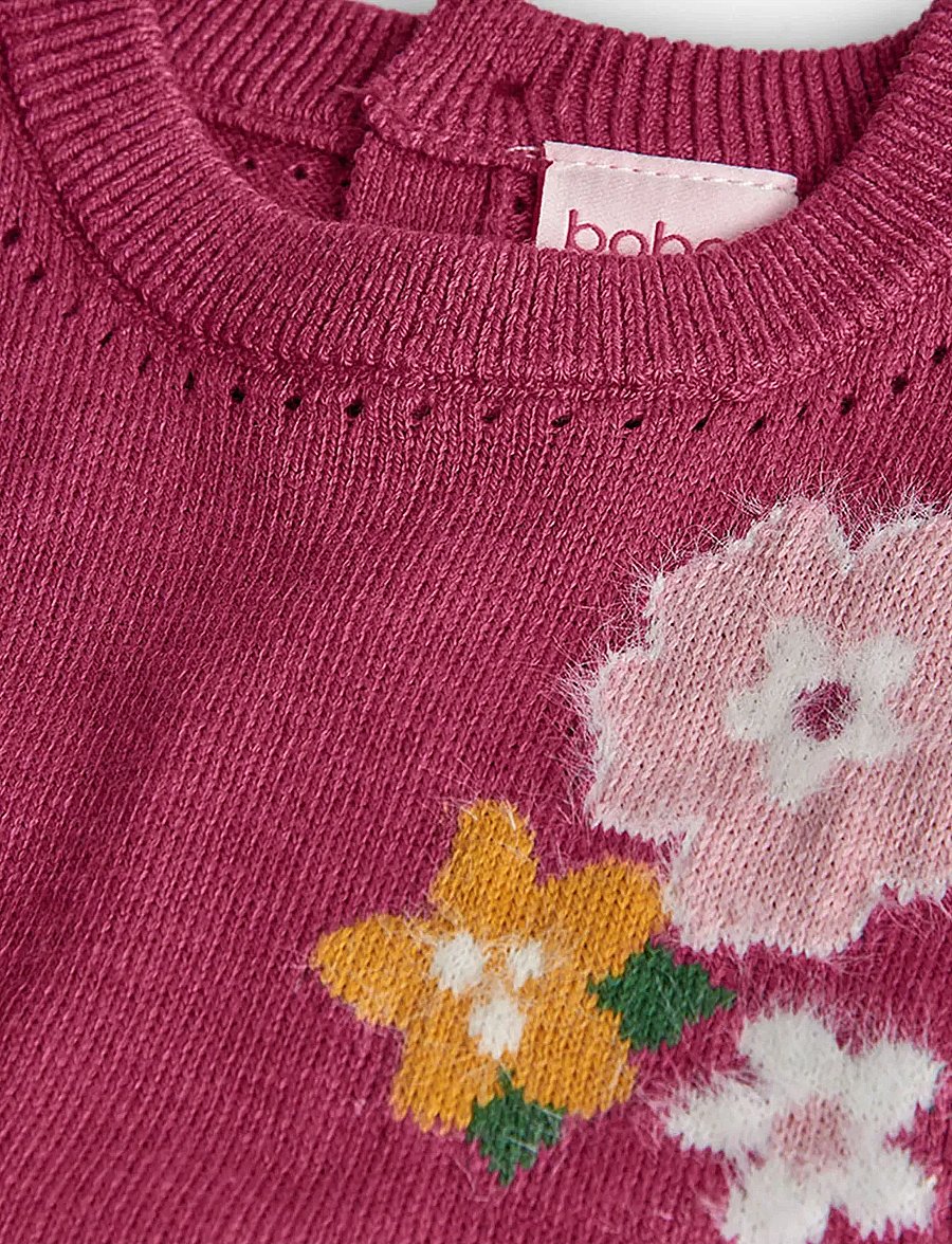Boboli - Knitwear dress - robes pour bébés à manches longues - raspberry - 2